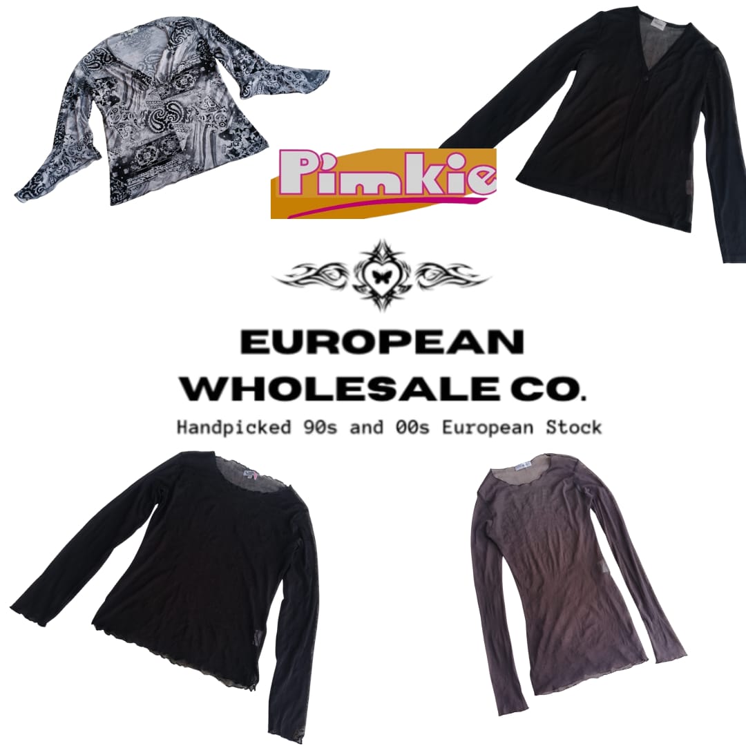 Blusas em Rede de Garota Gótica Européia Y2K Mix (EWC09)