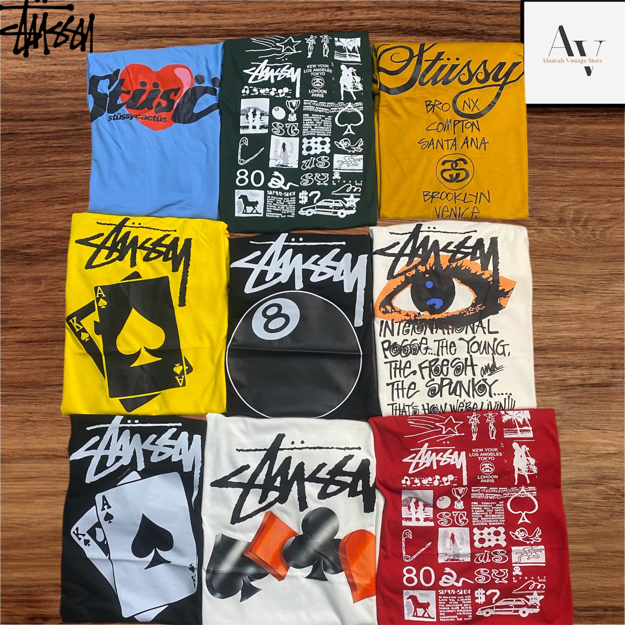 Stussy Überarbeitungsstil Combo T-Shirts