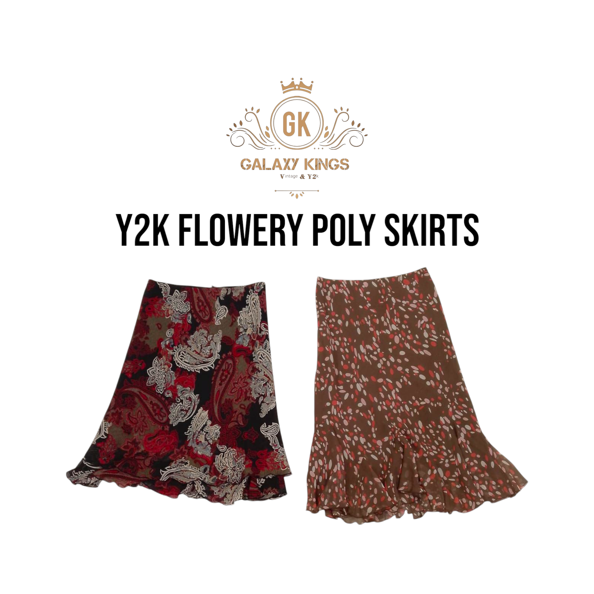 Gonne in poliestere floreali Y2K
