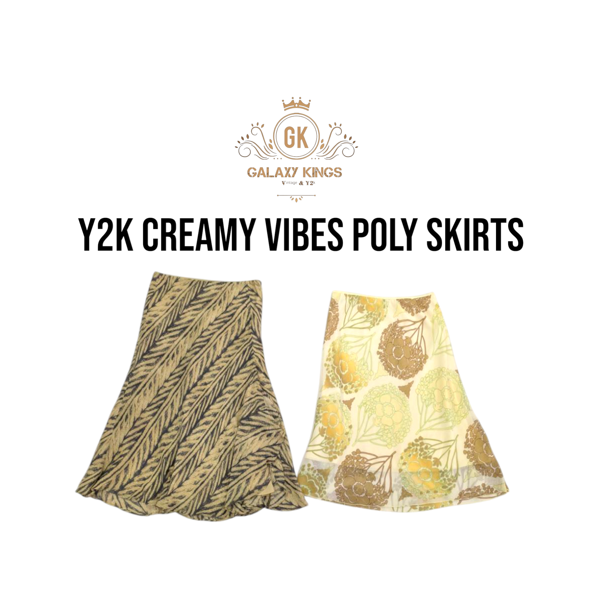 Y2k Cream Core poly Skirts