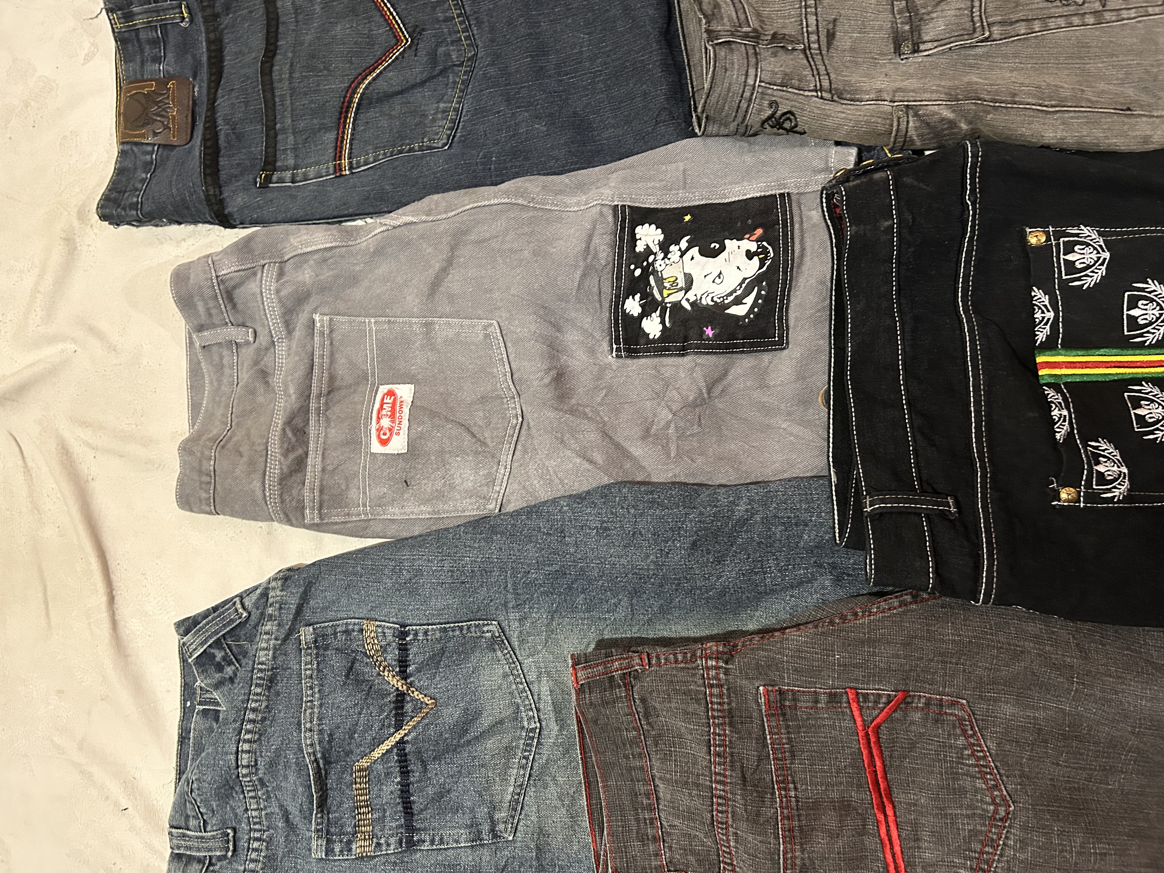 Shorts largos Y2K de hip hop 13 peças