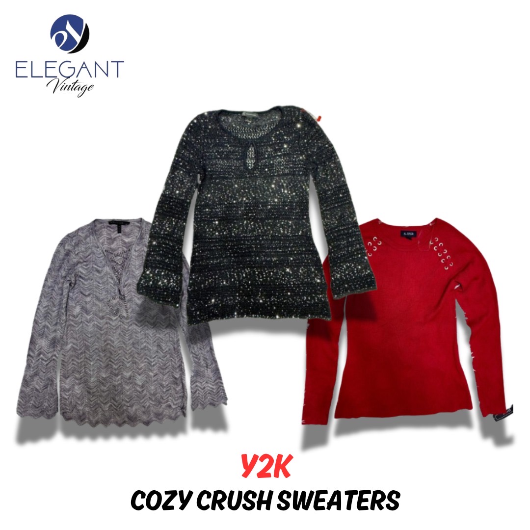 Y2K Cozy Crush Sweaters - 10 pieces - EV0266