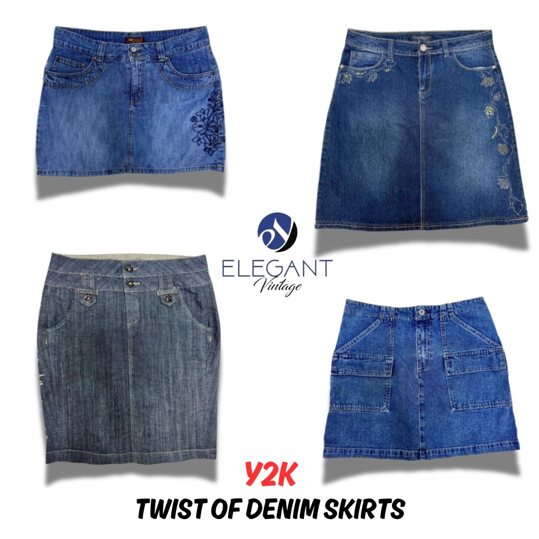 Y2K Twist Off Denim Skirts - 10 pieces - EV0273