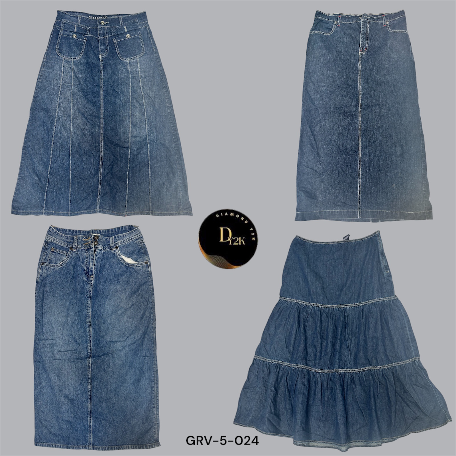 Y2K Ästhetik Denim Maxikleid (GRV-5-024)