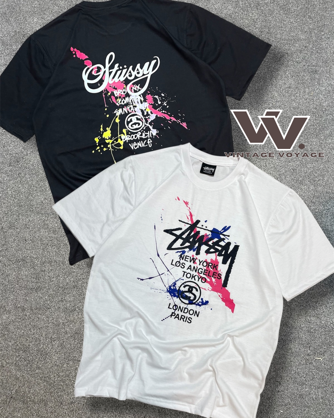 Camisetas estilo rework Stüssy MOQ 25 pcs #7525