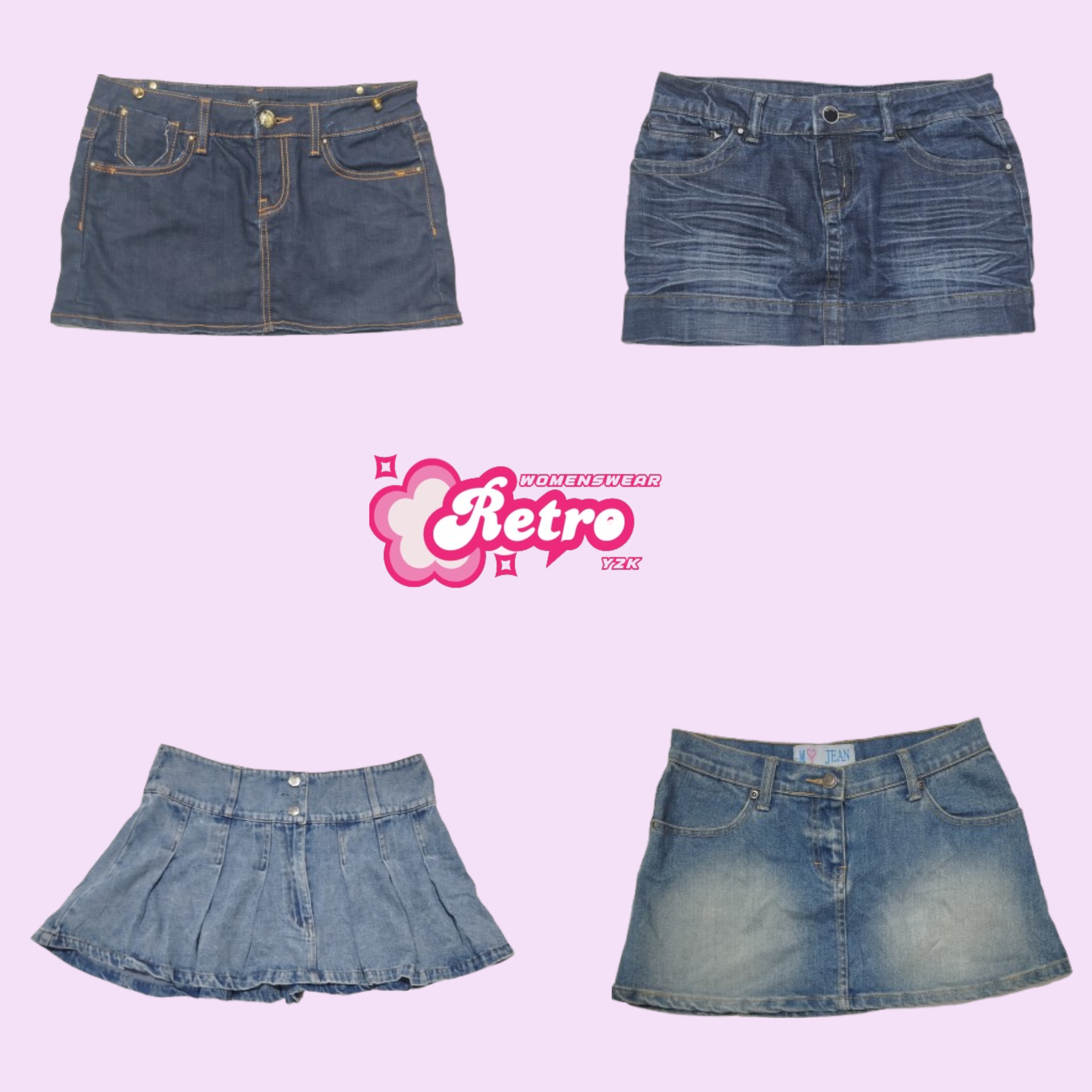 Y2k Einzigartige Denim Mini Röcke (Mai-017)
