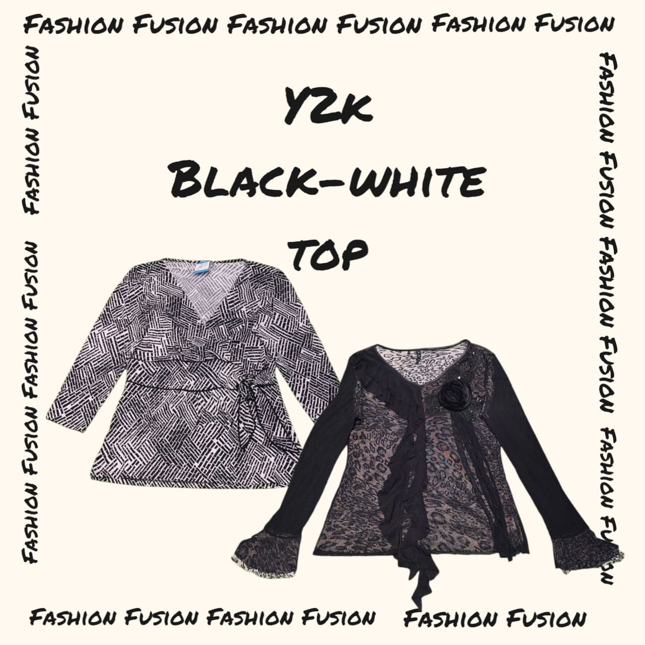 (DFF-877) Y2K mix Grey and Black Tops
