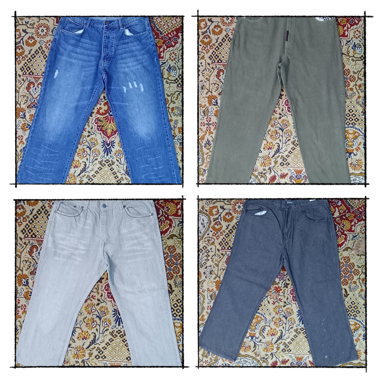 G0216 Calças Jeans Masculinas Mix - 12 peças