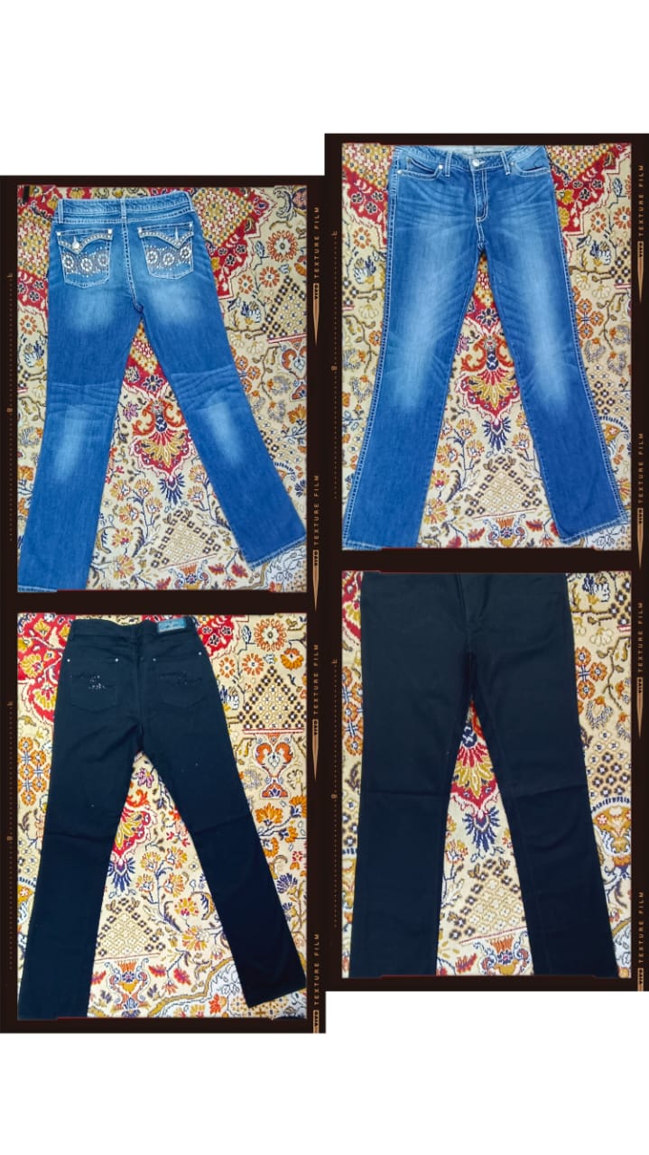 G0206 Calças Flare Baggy com Strass - 15 peças