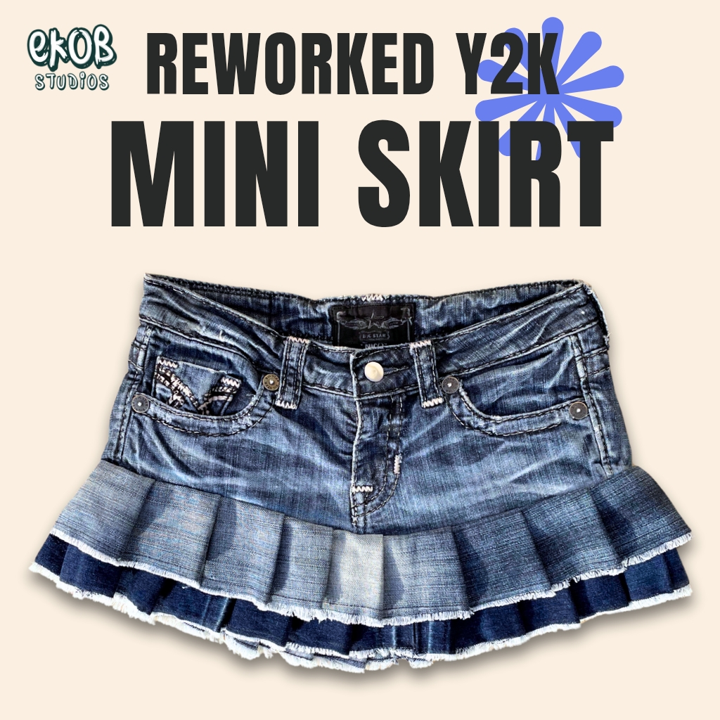 Jupe mini Y2K retravaillée