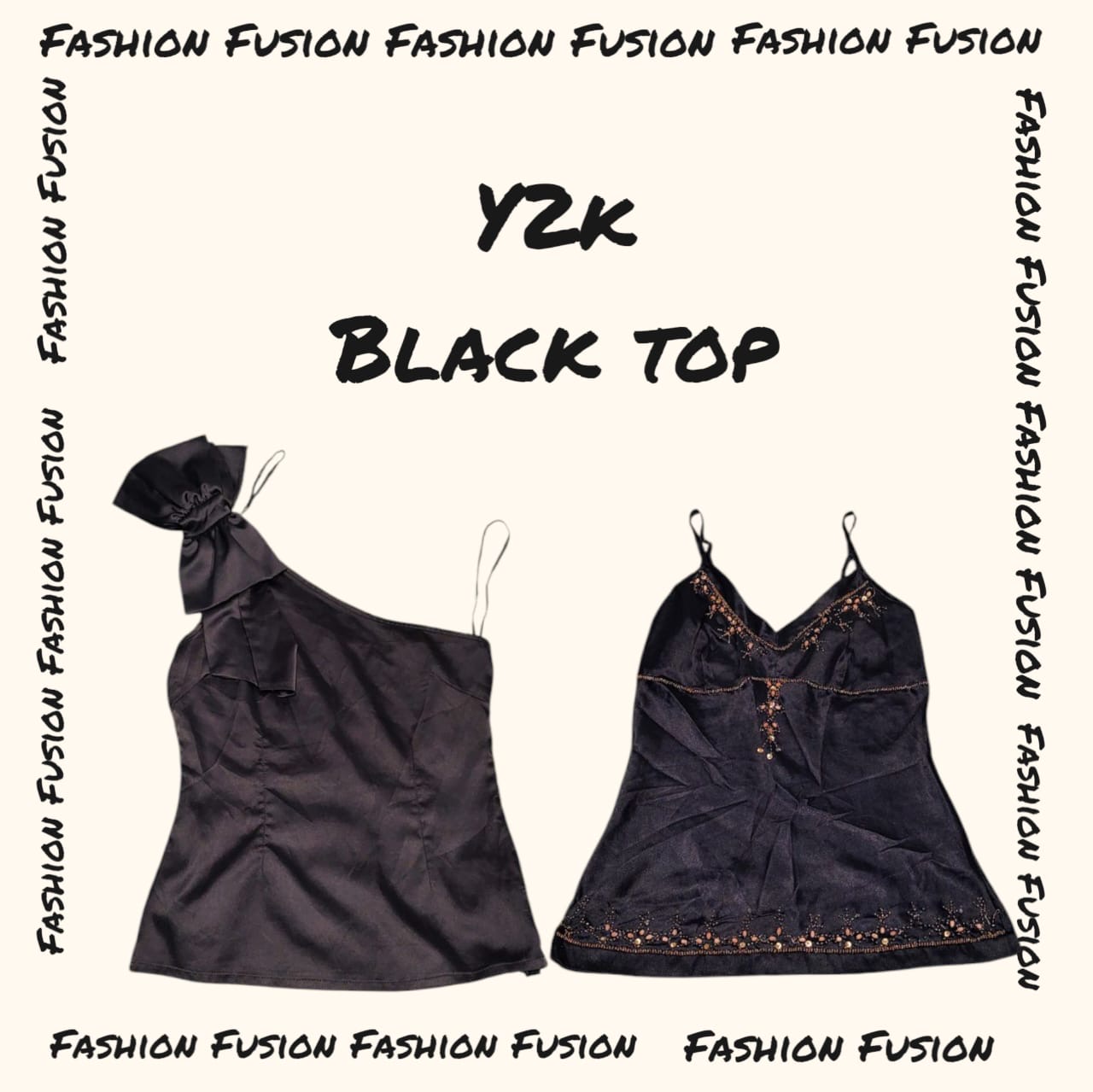 (DFF-885) Hauts mélangeurs Cami noirs Y2K