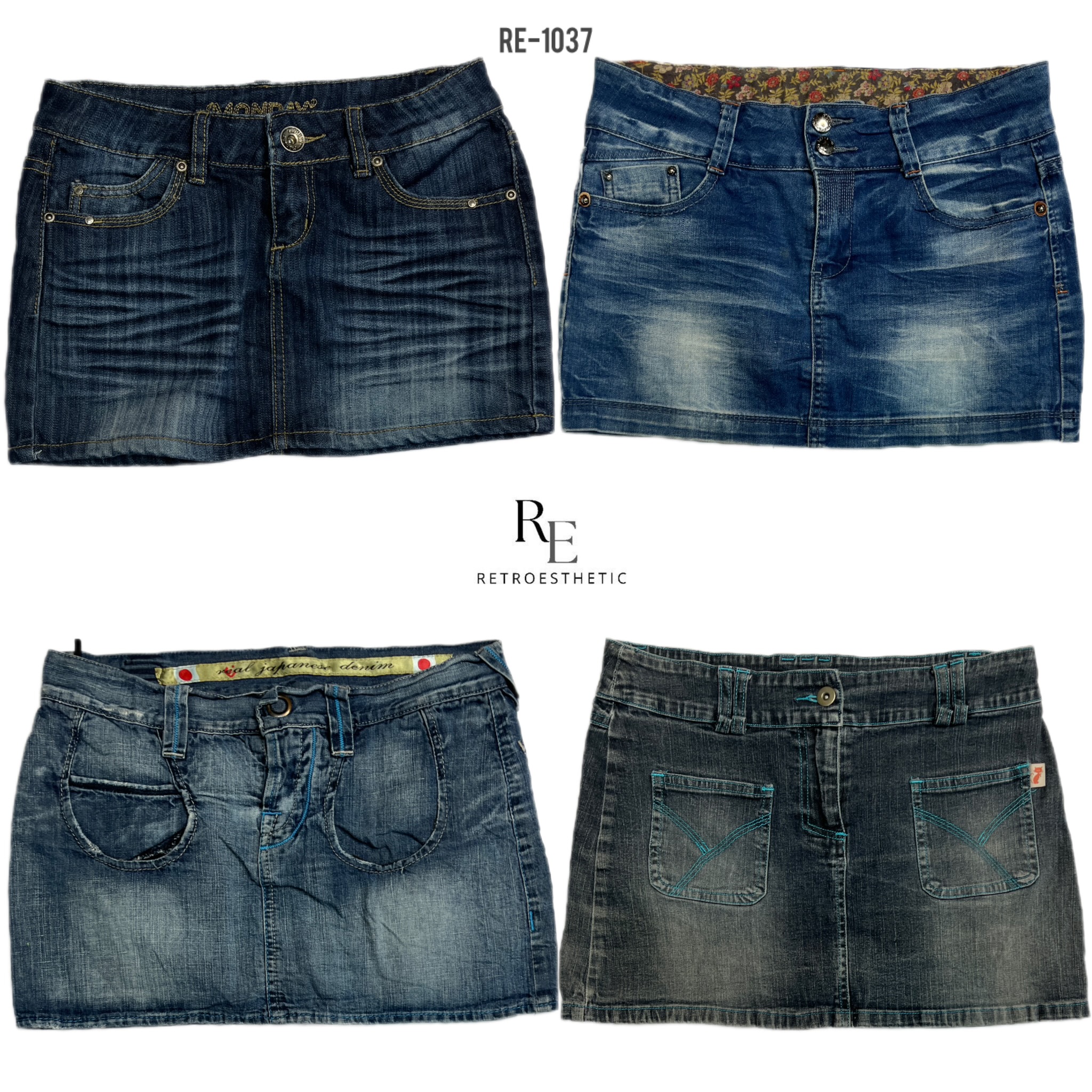 Y2K IT Girl Denim Mini Skirts (RE-1037)