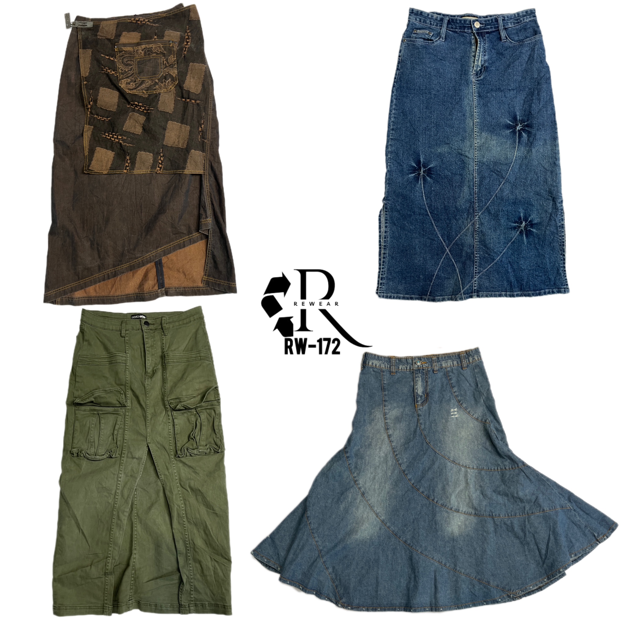 Y2K Unique Denim Maxi Skirts