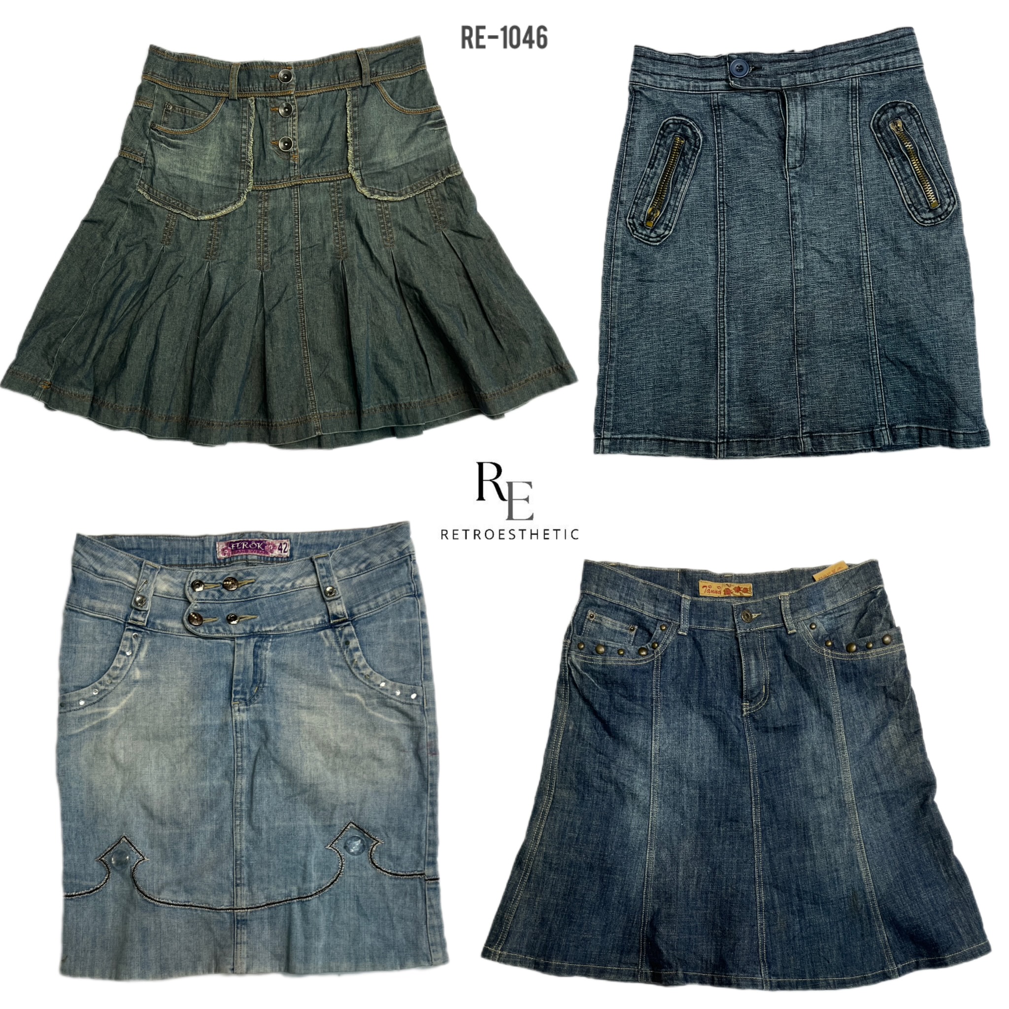 Y2K Britney Era Denim Midi Skirts (RE-1046)