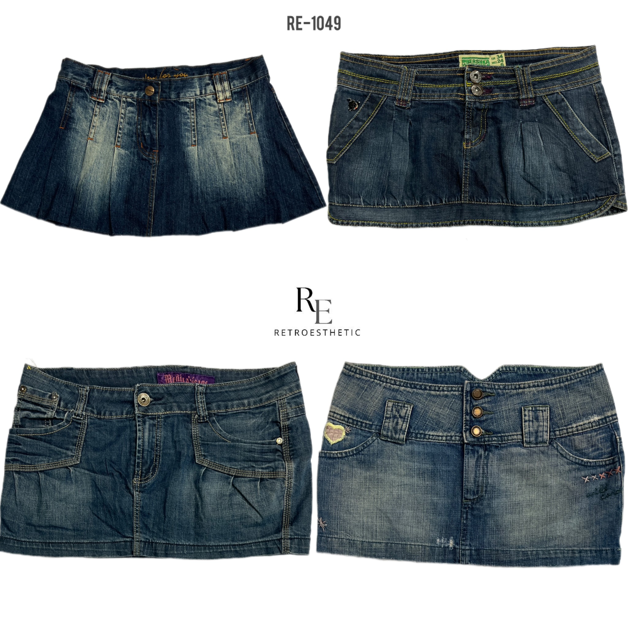 Y2K Britney Era Denim Micro Mini Skirts (RE-1049)