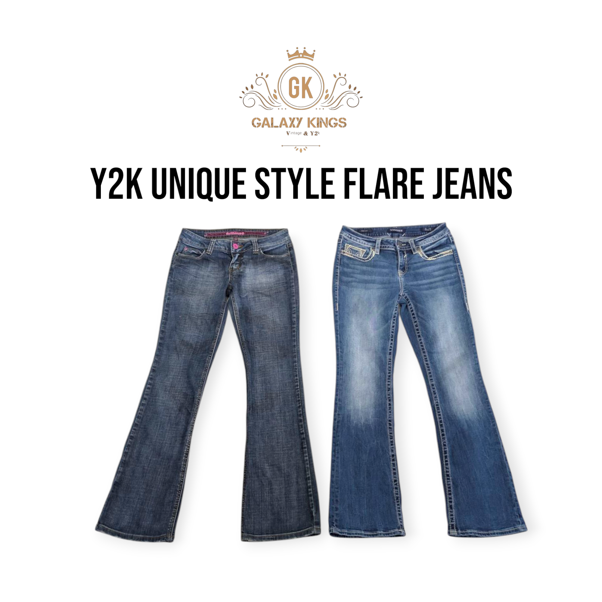 Y2k Uniqe Flare Jeans