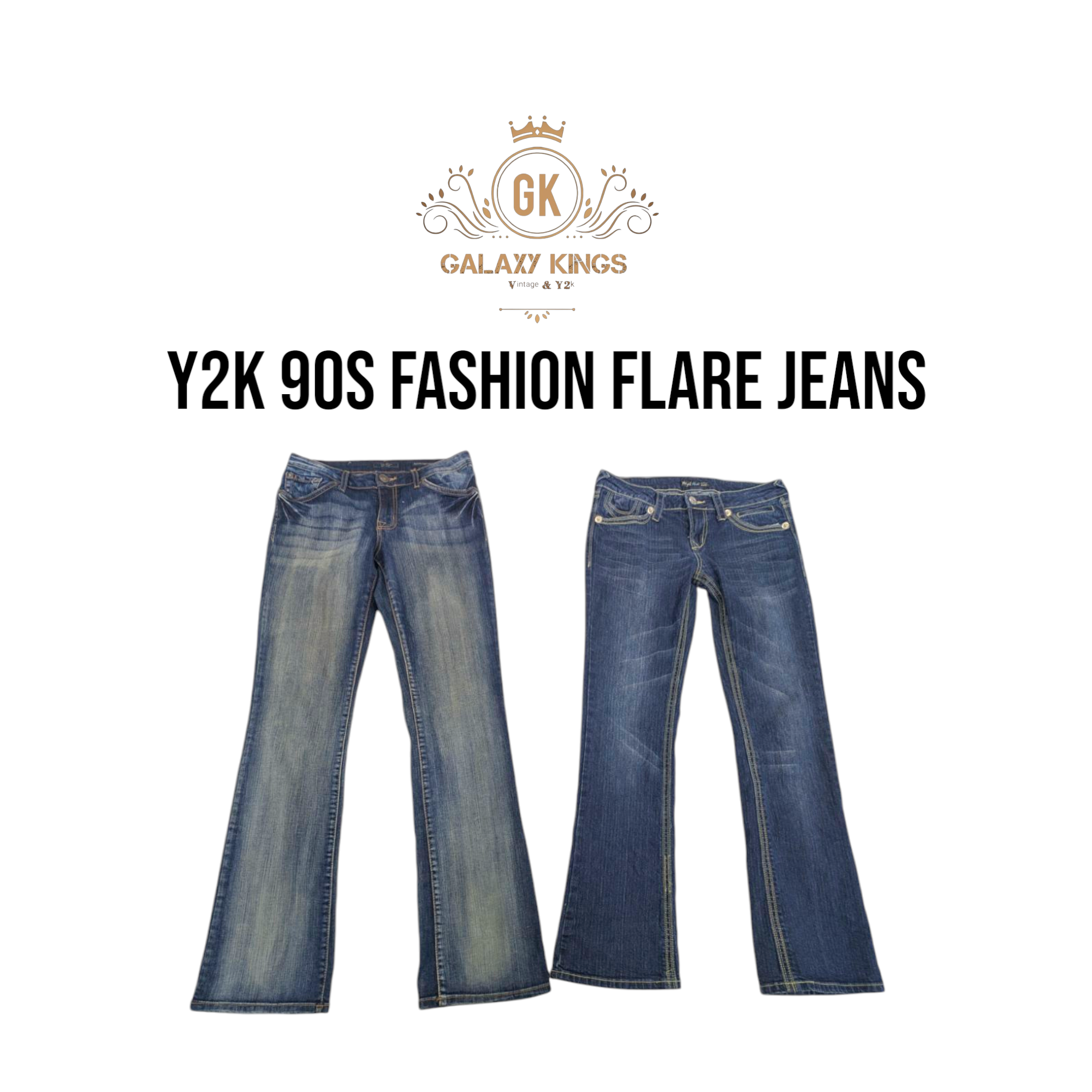 Y2k 90er einzigartige Schlagjeans