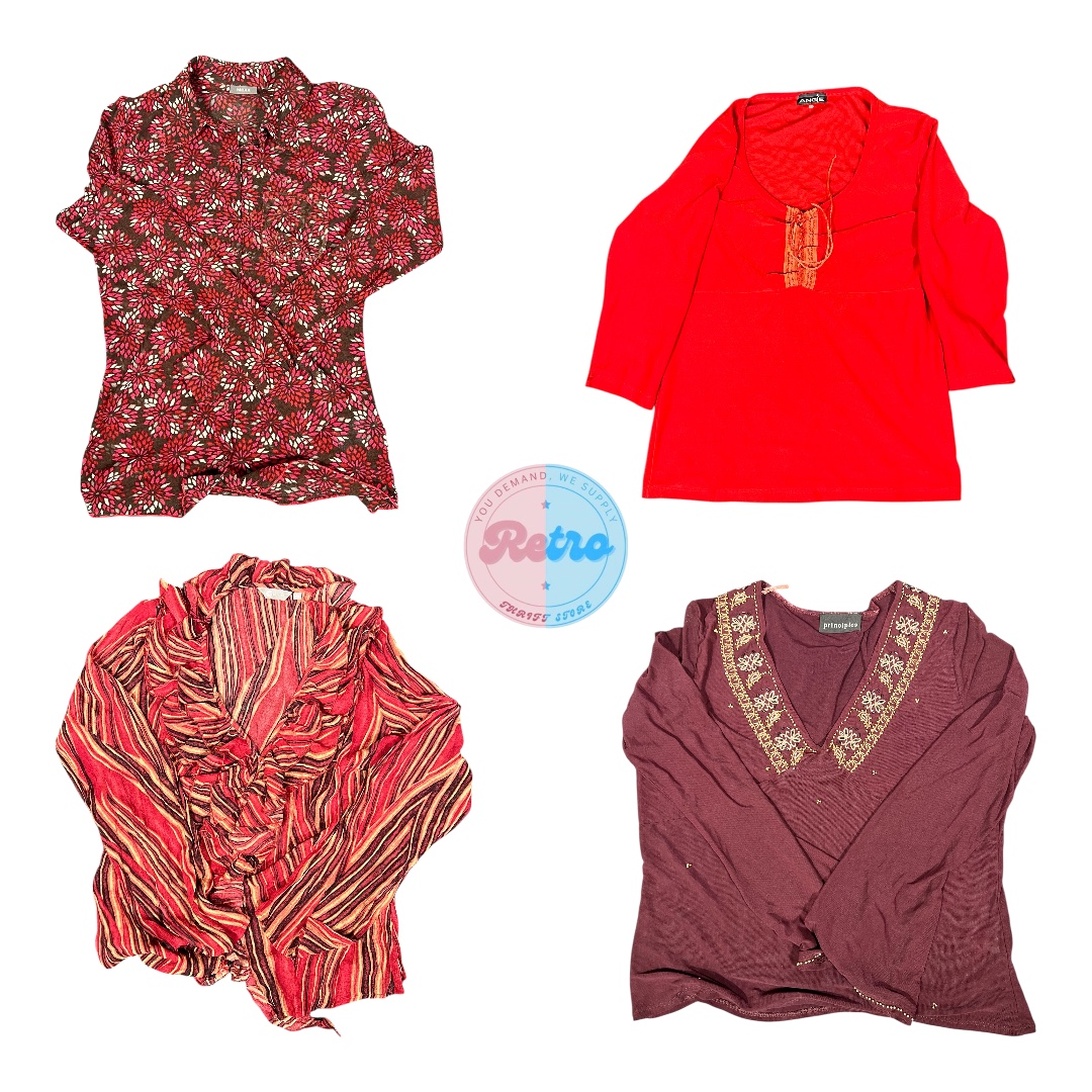 Y2K Rosso Cremisi Abbigliamento Femminile: 10 Pezzi