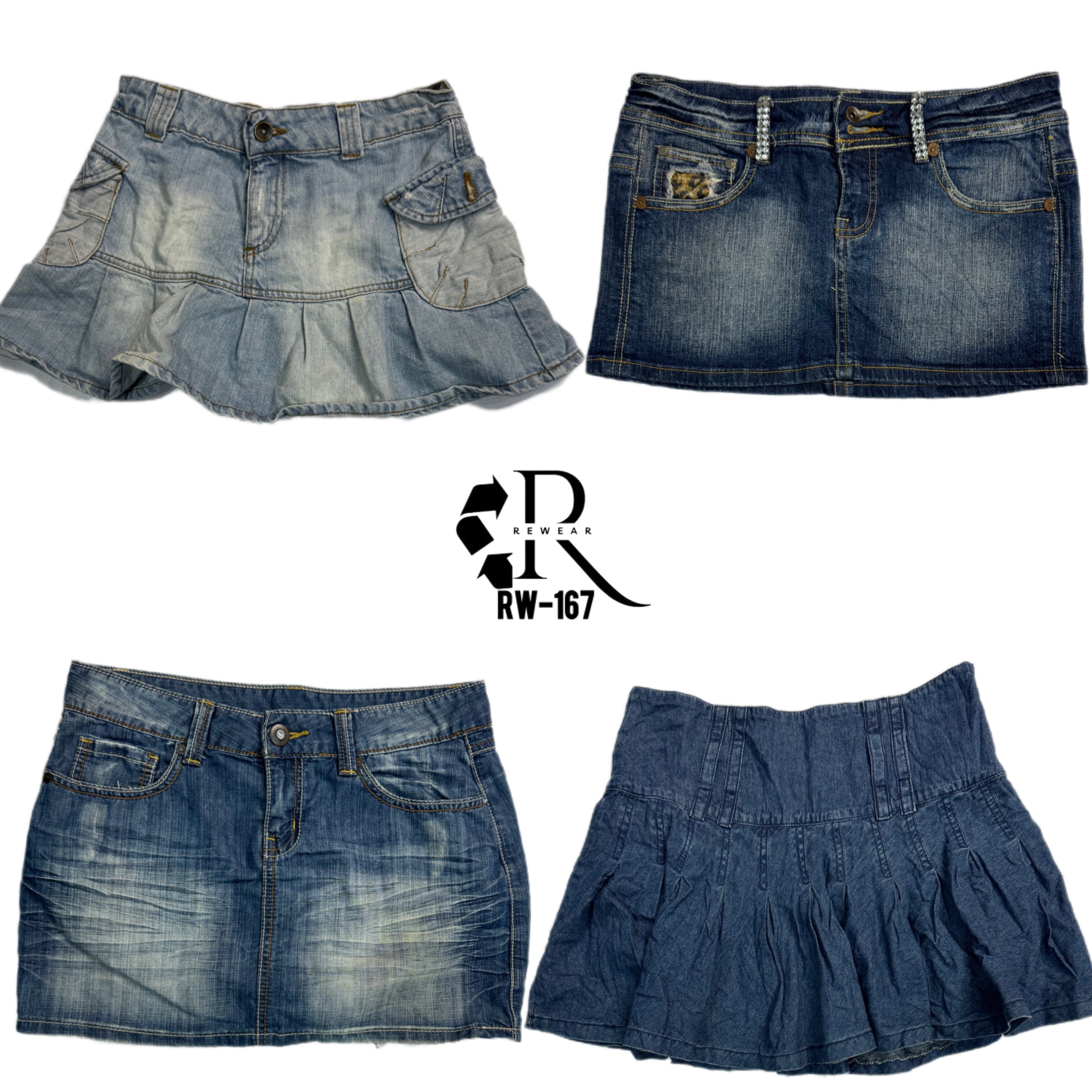 Gonne Mini in Denim Era Cyber Girl Y2K (RW-167)