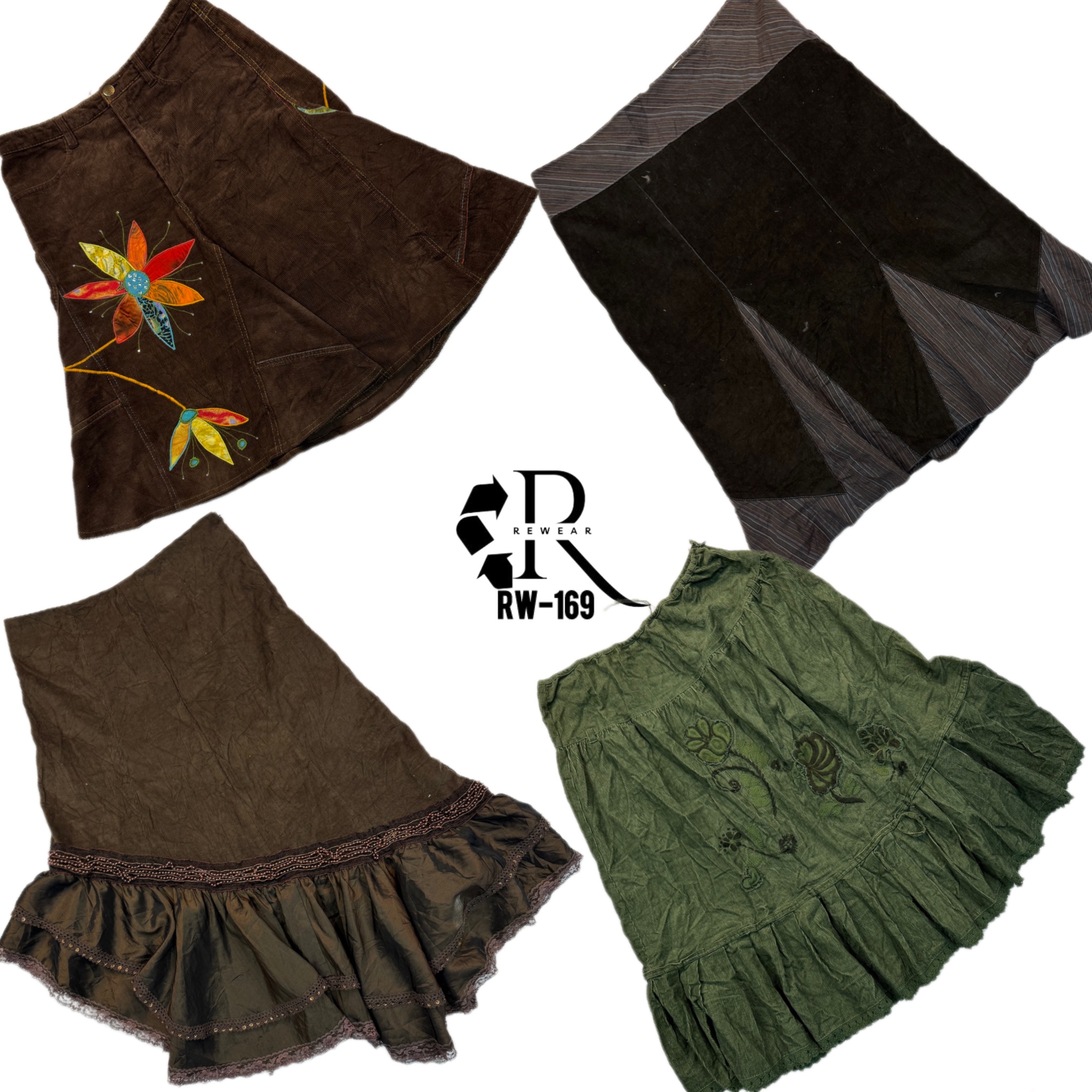Y2K Unique Corduroy Midi Skirts (RW-169)