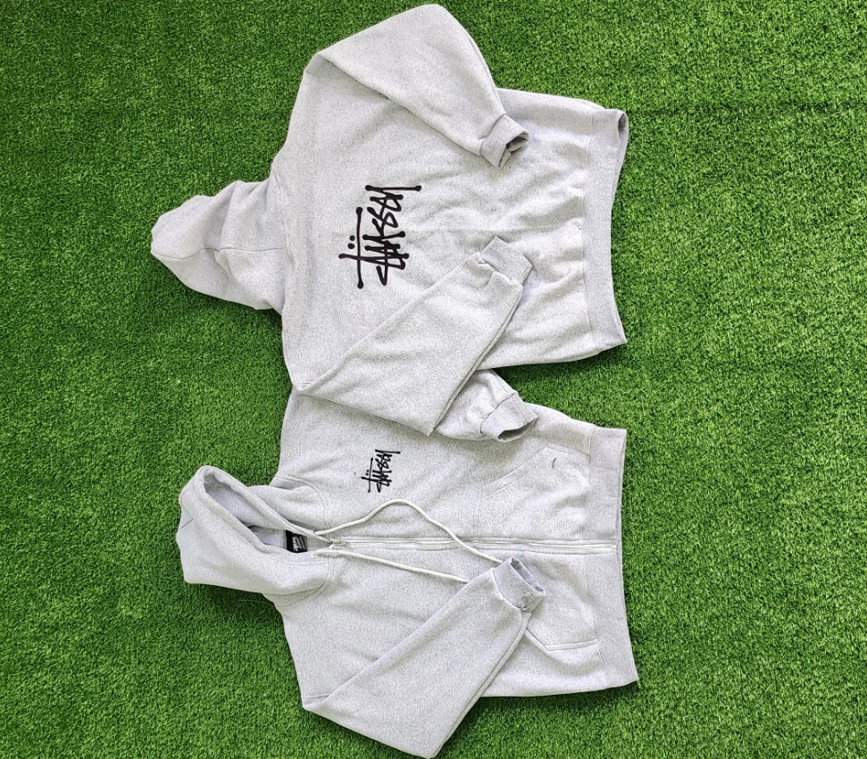 Stussy Rework Style Kapuzenpullover mit Reißverschluss