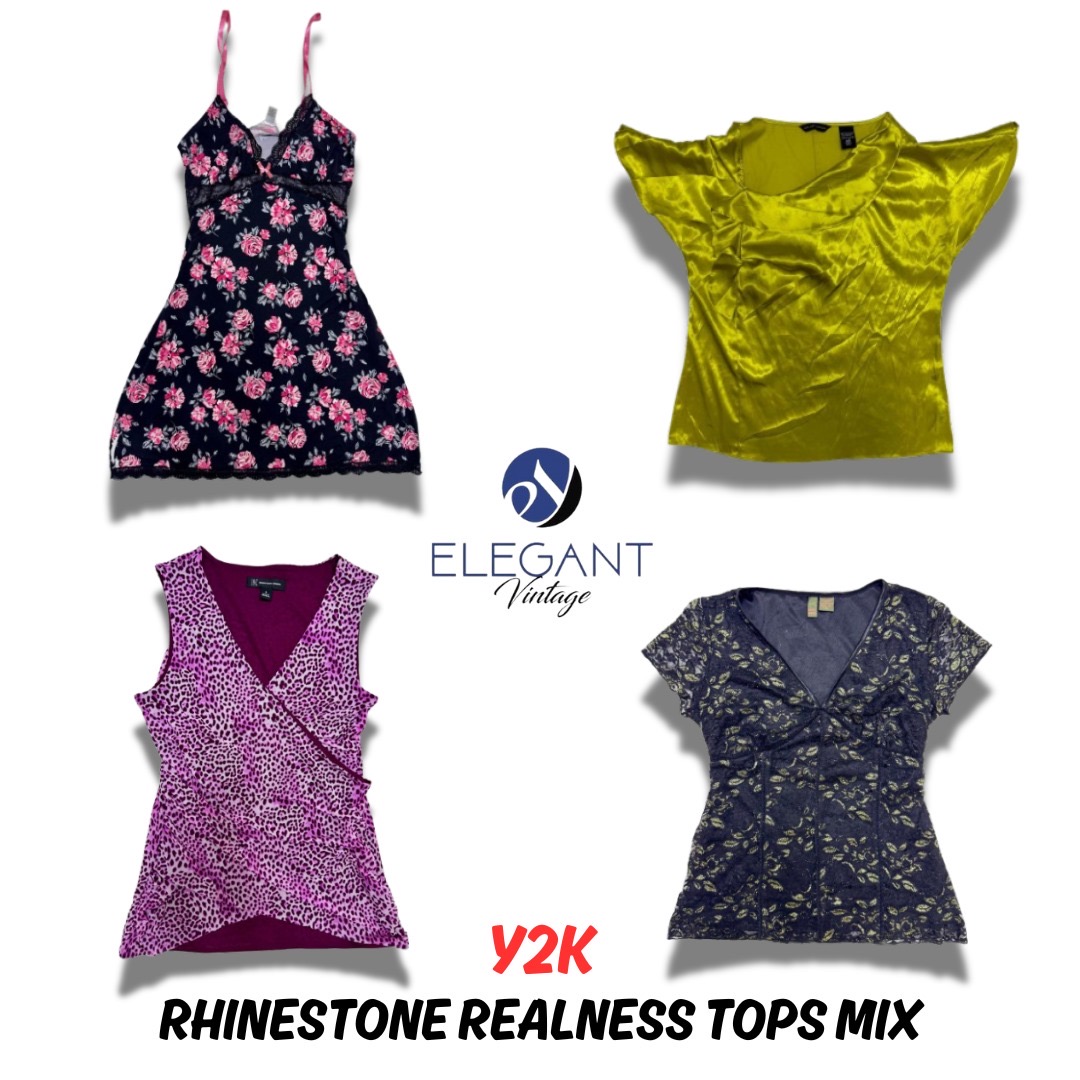 Y2K Realidad de Strass Tops Mezcla - 12 piezas - EV0297