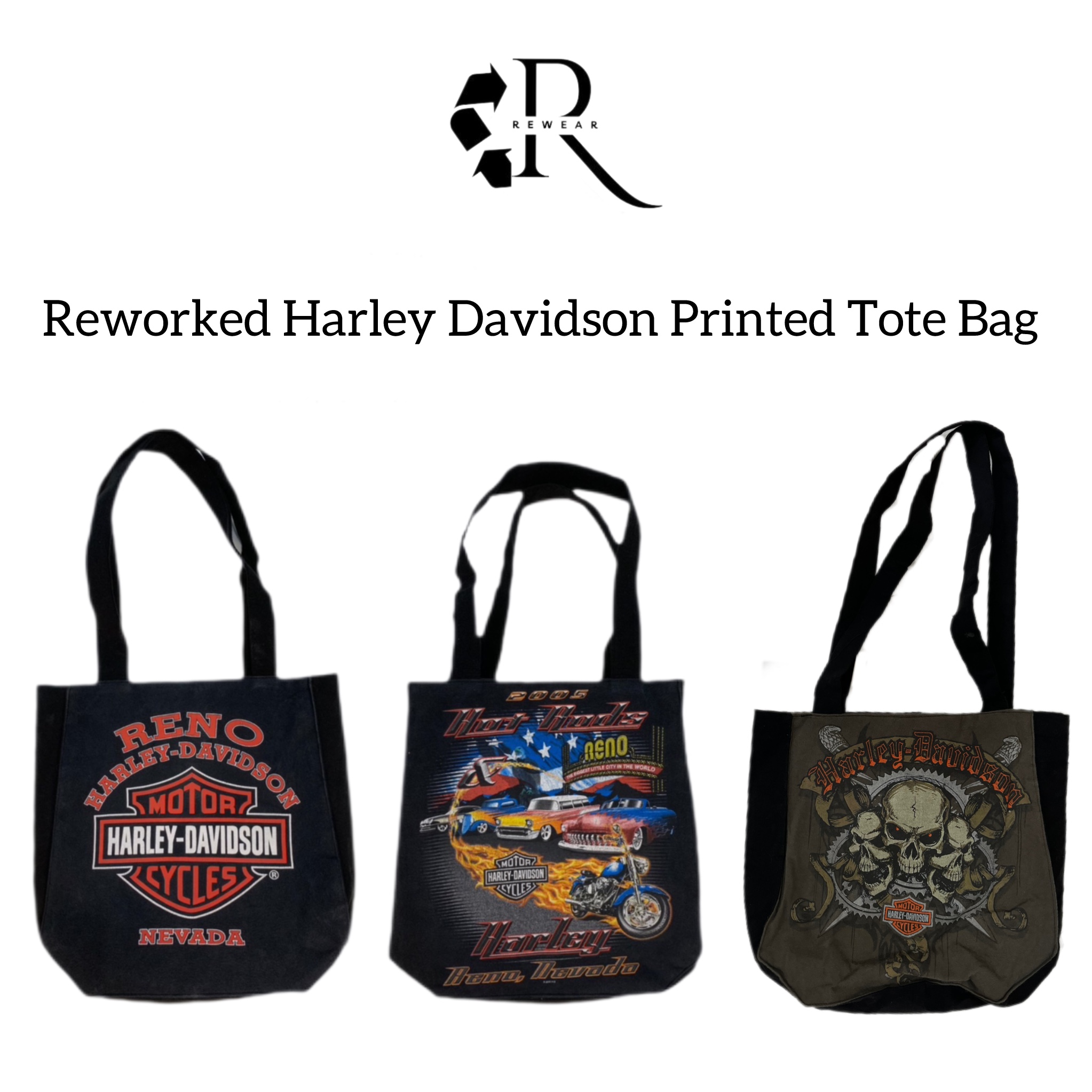 Bolsa Tote Impresa Rehecha de Harley Davidson (10 Pzs)