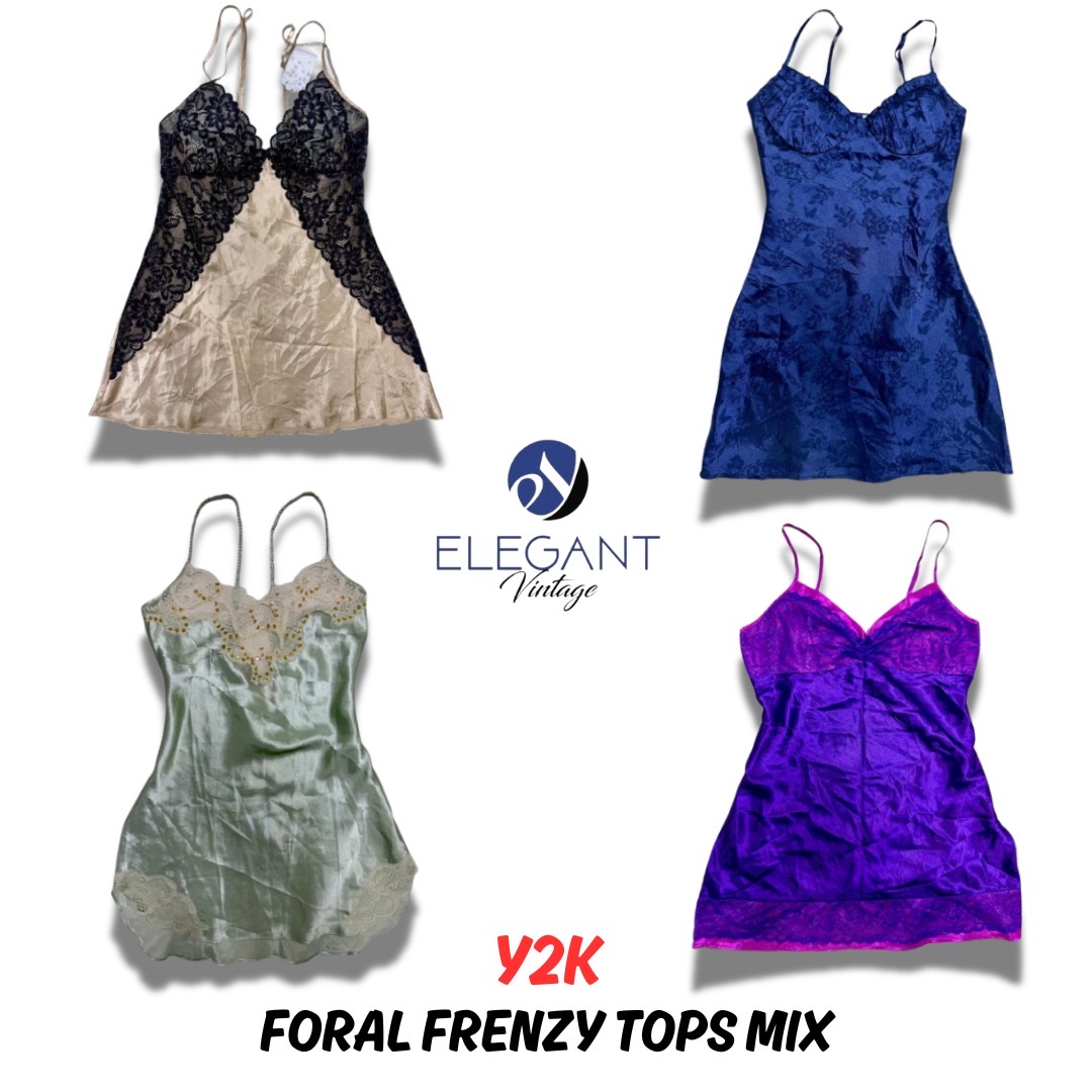 Y2K Frenesí Floral en Tops Mezcla - 12 piezas - EV0304