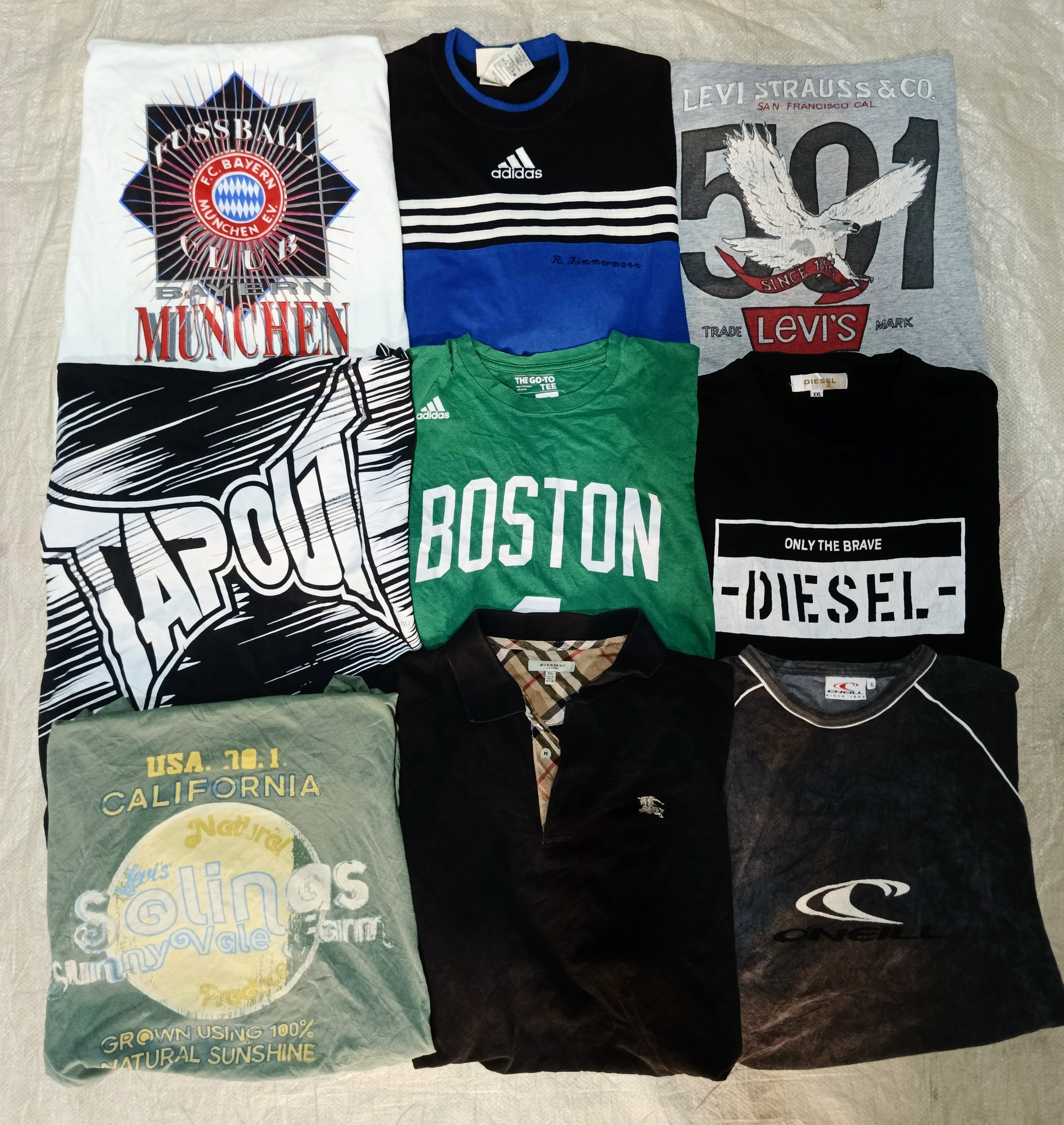 ビンテージサーフとミックスブランドのTシャツ