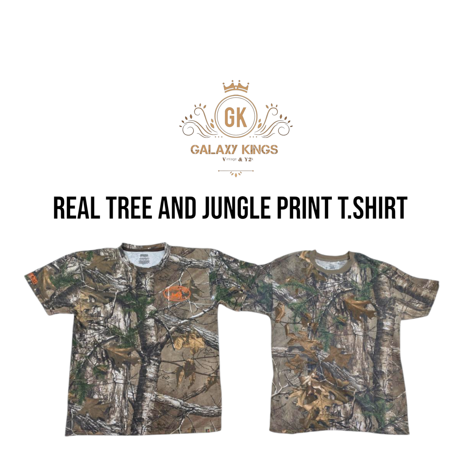 T-shirts à motif d'arbres réels et de jungle