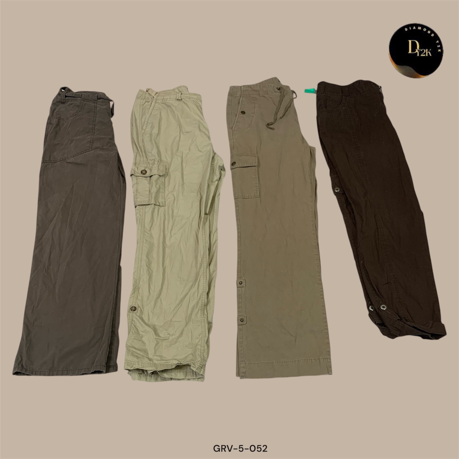 Cream Y2K Cargo Pants – Utility Chic with a Throwback Twist (GRV-5-052)