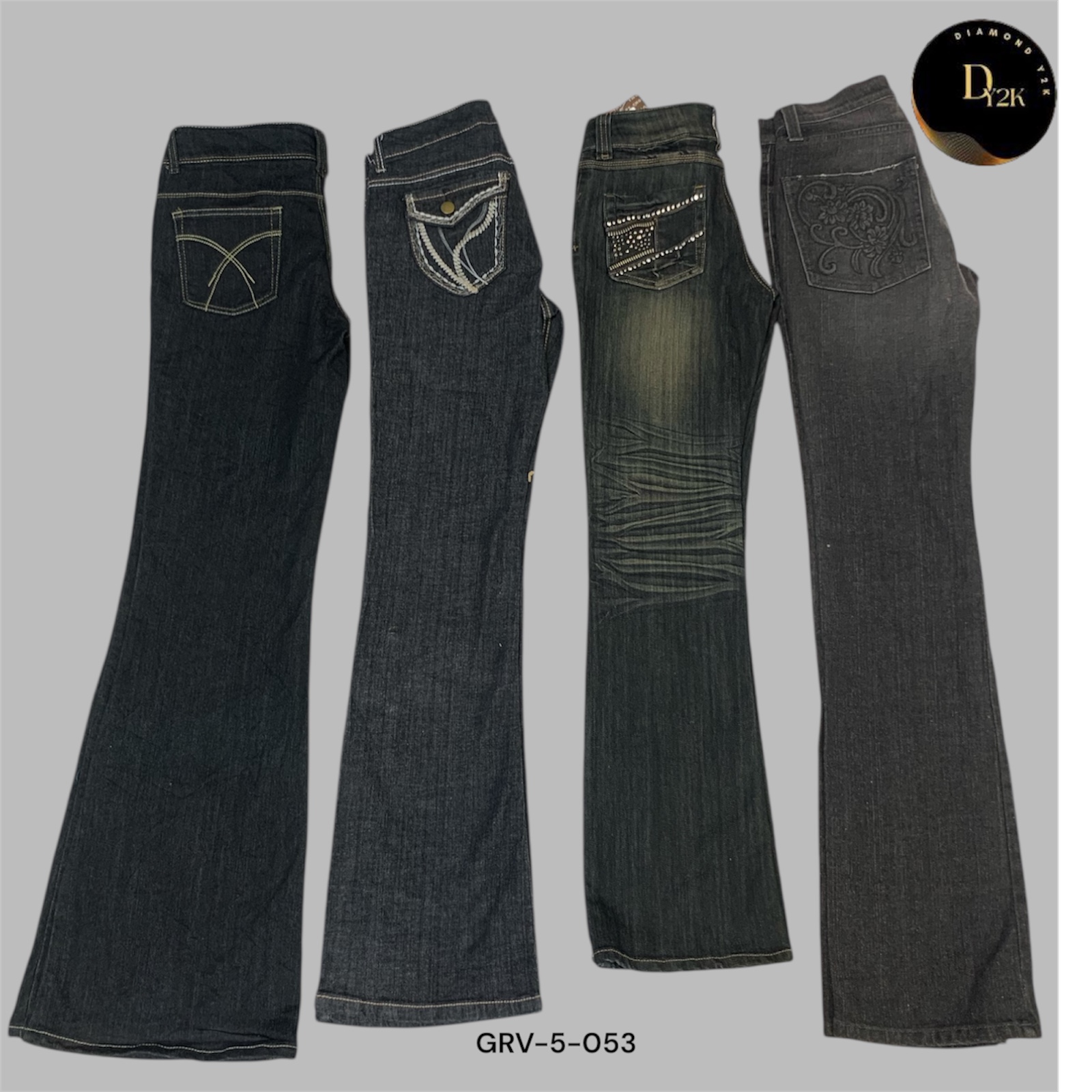 Low Rise Y2K Flared Jeans – 2000s Nostalgia Fit  (GRV-5-053)