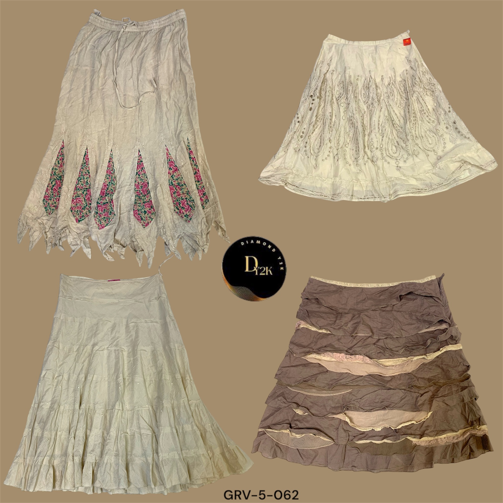 Chic Y2K Cream Cotton Skirt – Your New Go-To for Stylish Outfits  (GRV-5-062)