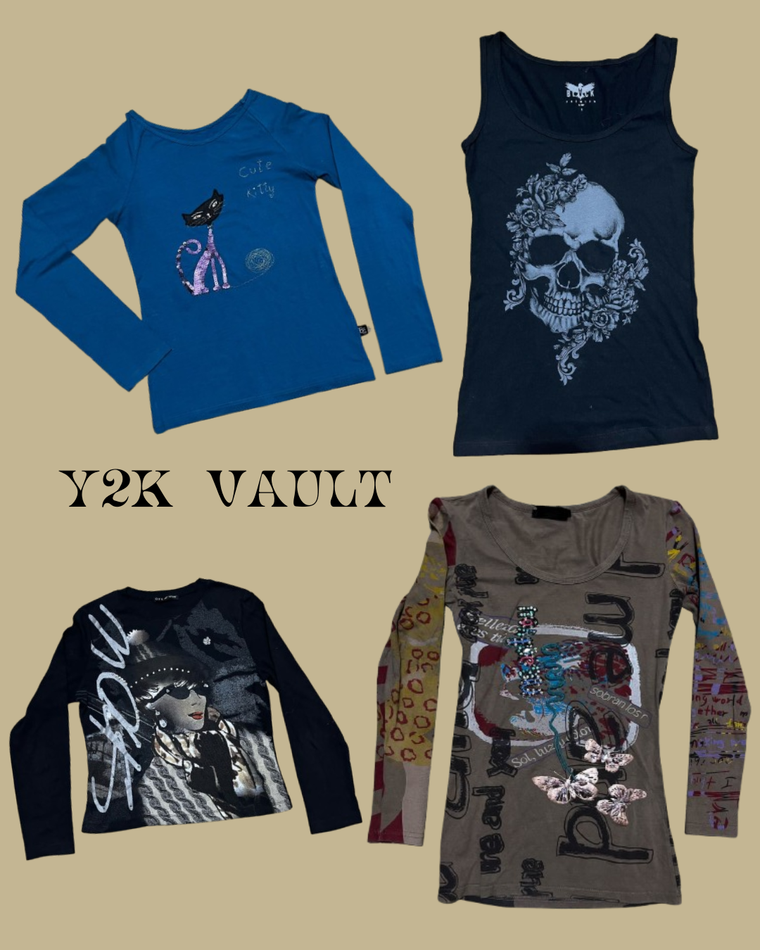 Y2k glitch core baby tees (yv-184)