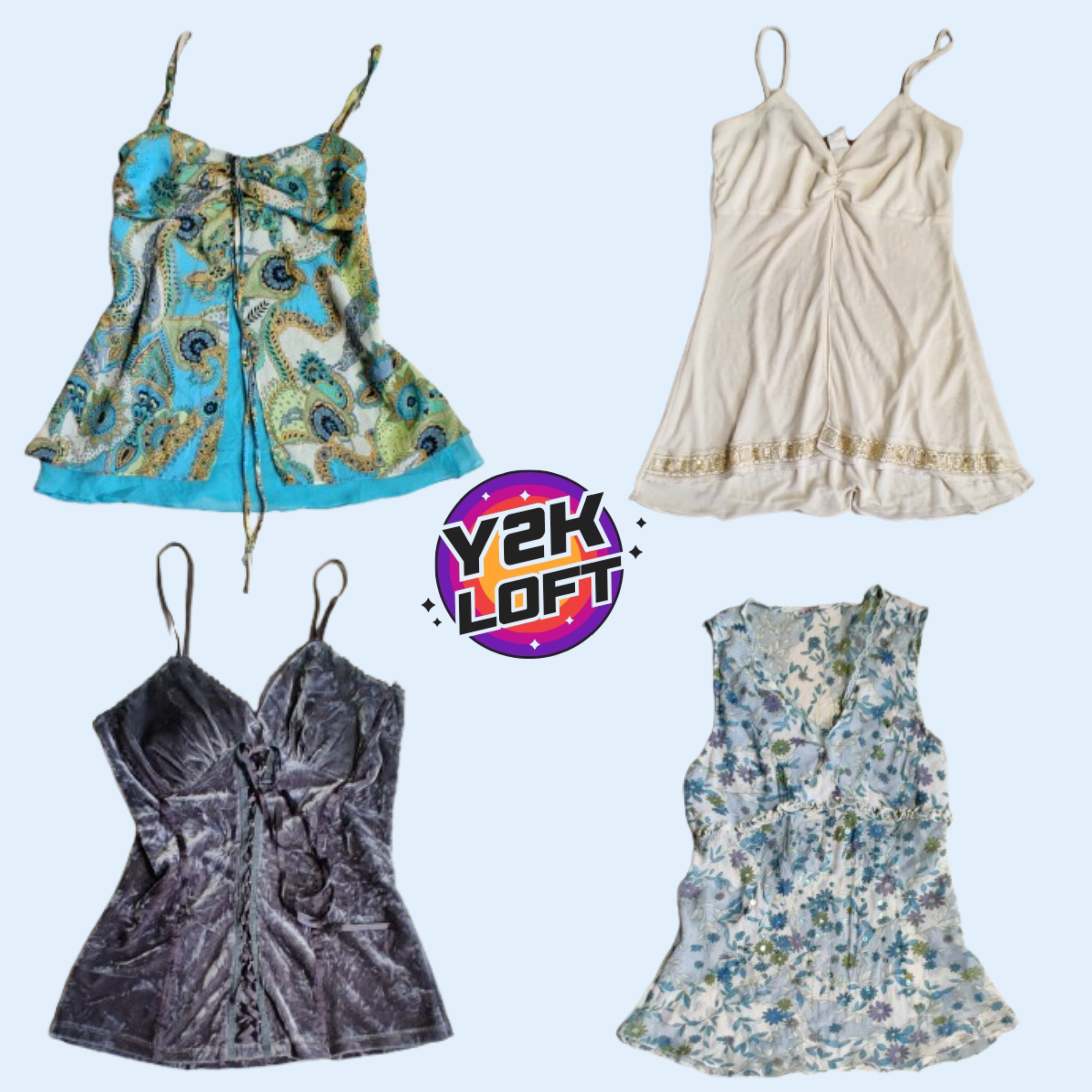Soft Nostalgia: Iconic Y2K Cami Tops Mix