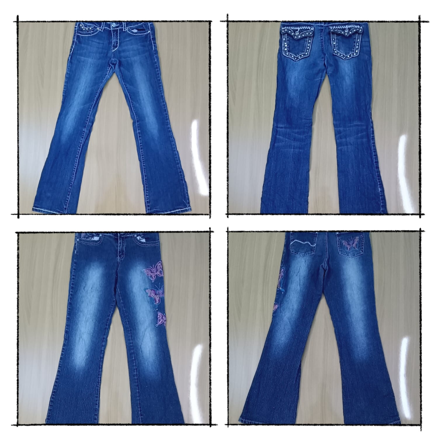 G0256 Women's Embellished Flared Jeans - 15 pieces