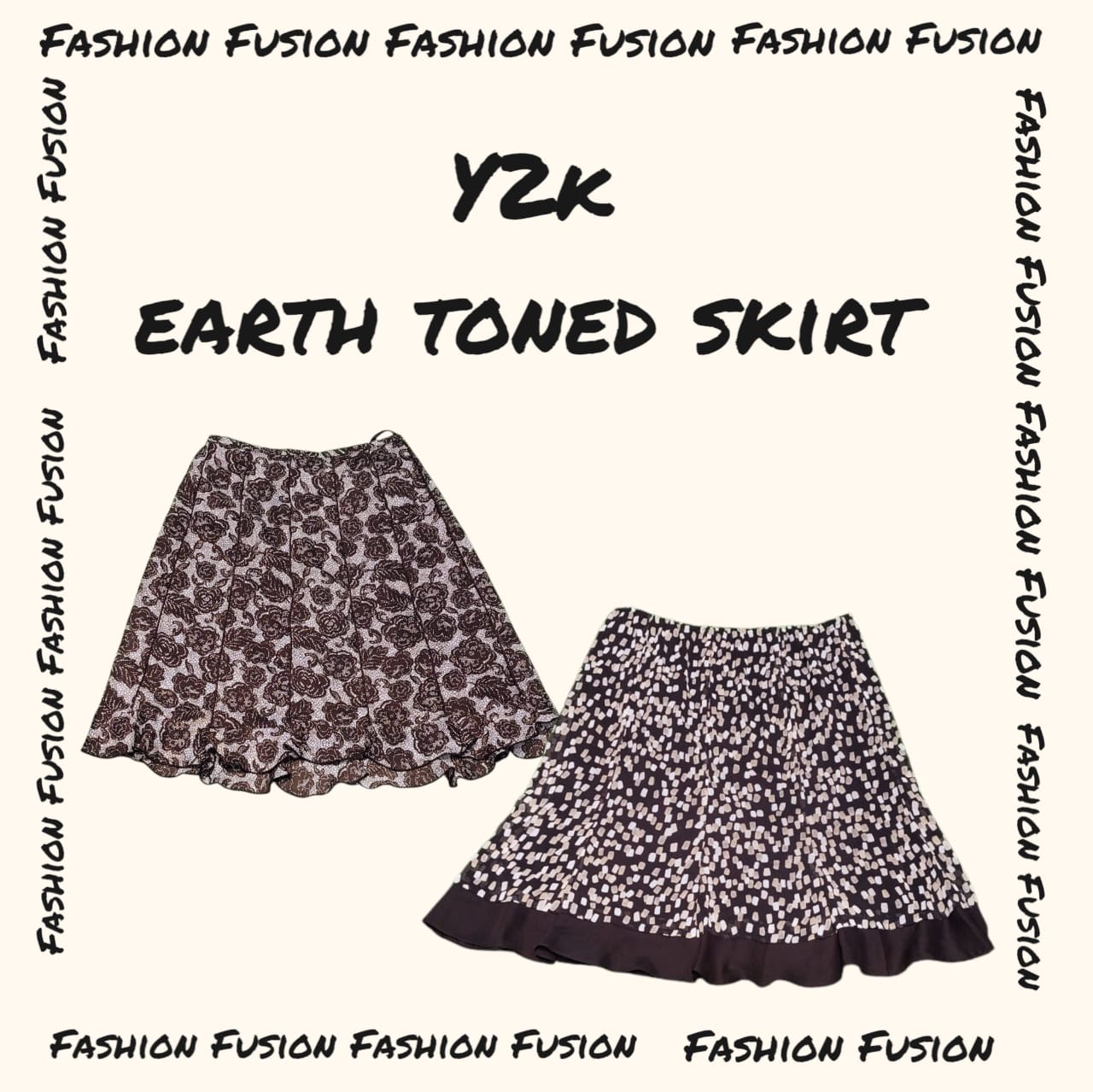 (FF-889) y2k erdfarben braune Grundröcke
