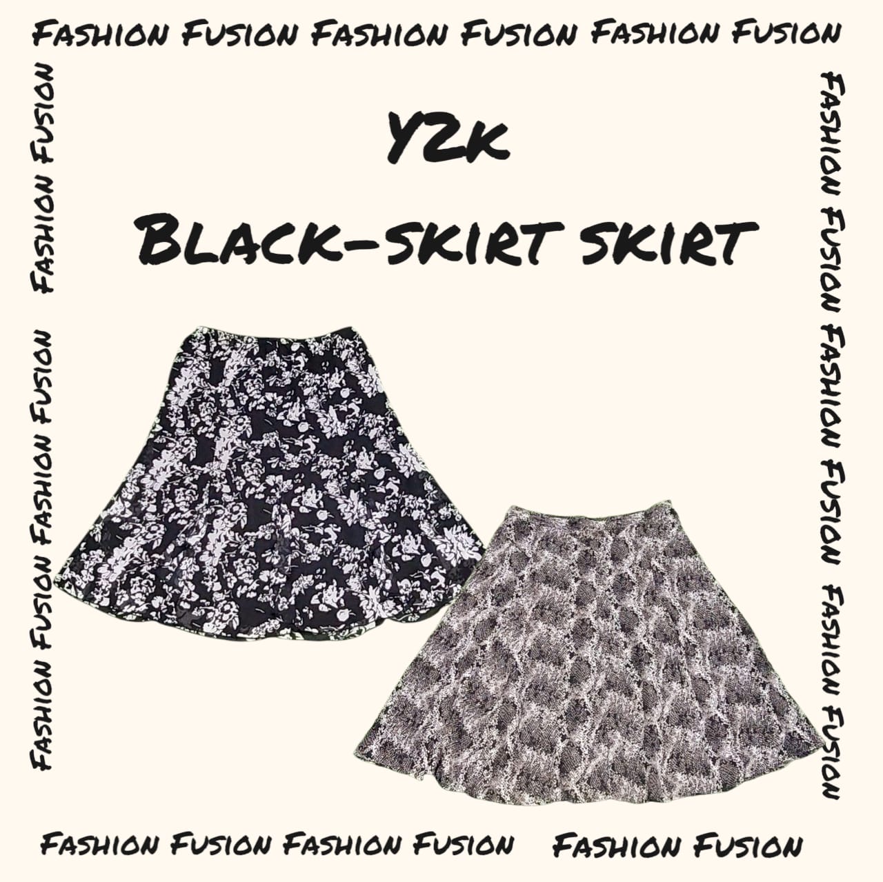 (FF-898) Faldas negro y blanco Y2K