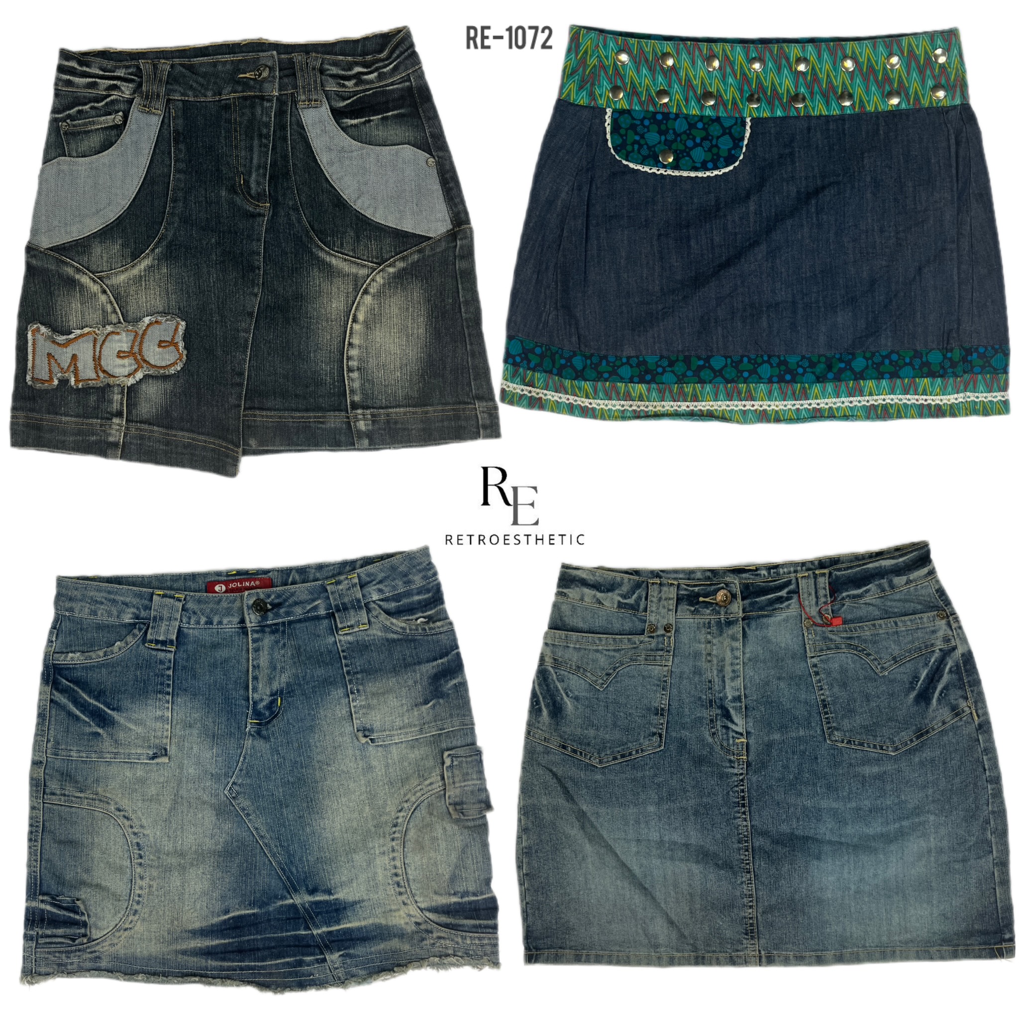 Y2K Britney Era Denim Midi Mini Skirts (RE-1072)