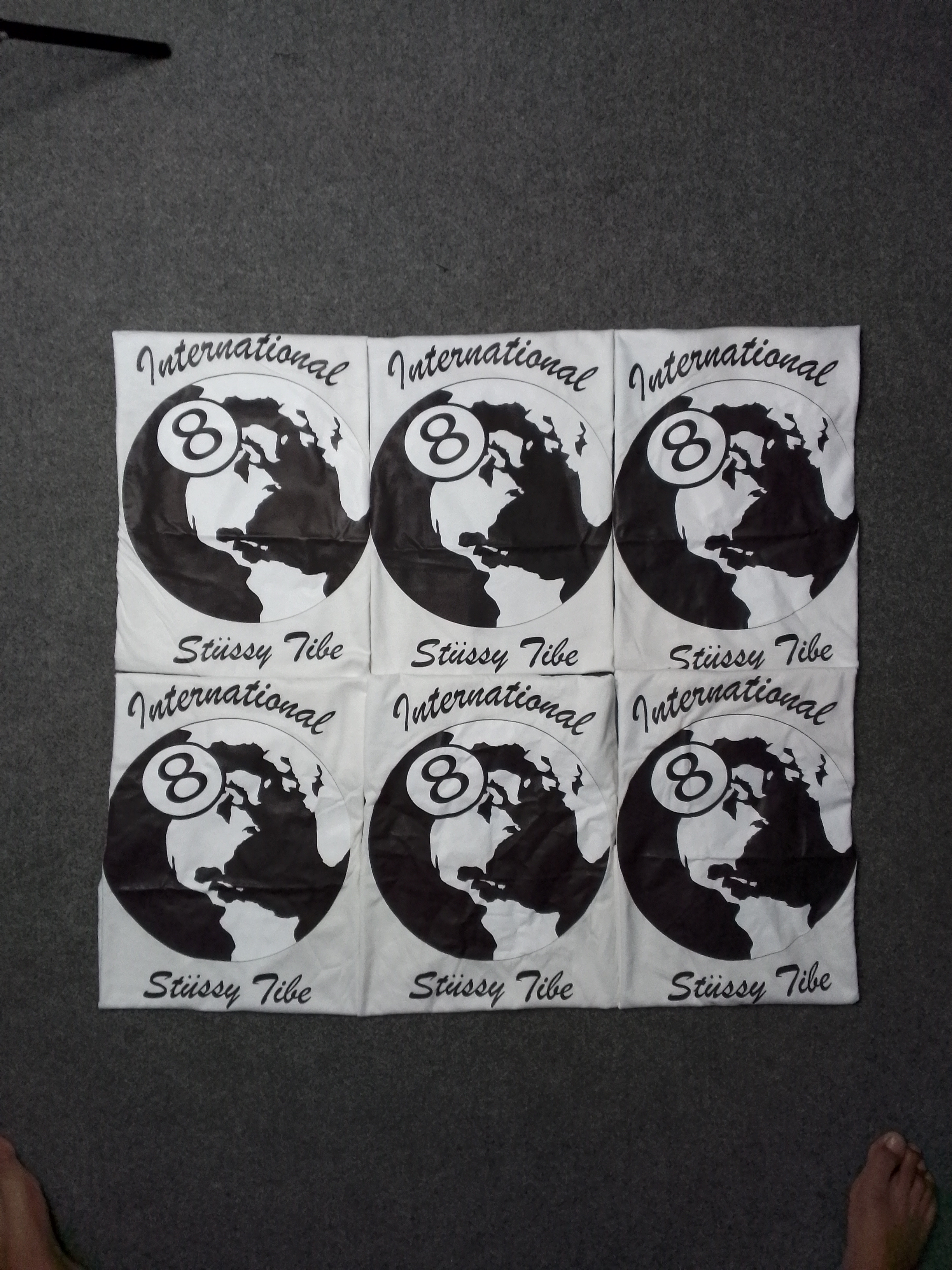 Stussy retravaille le style 8 ball international t-shirts blancs 20 pcs