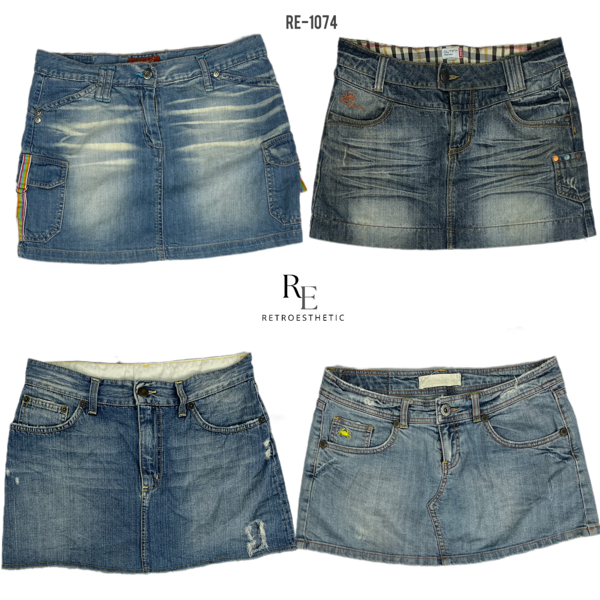 Y2K IT Girl Denim Mini Röcke (RE-1074)