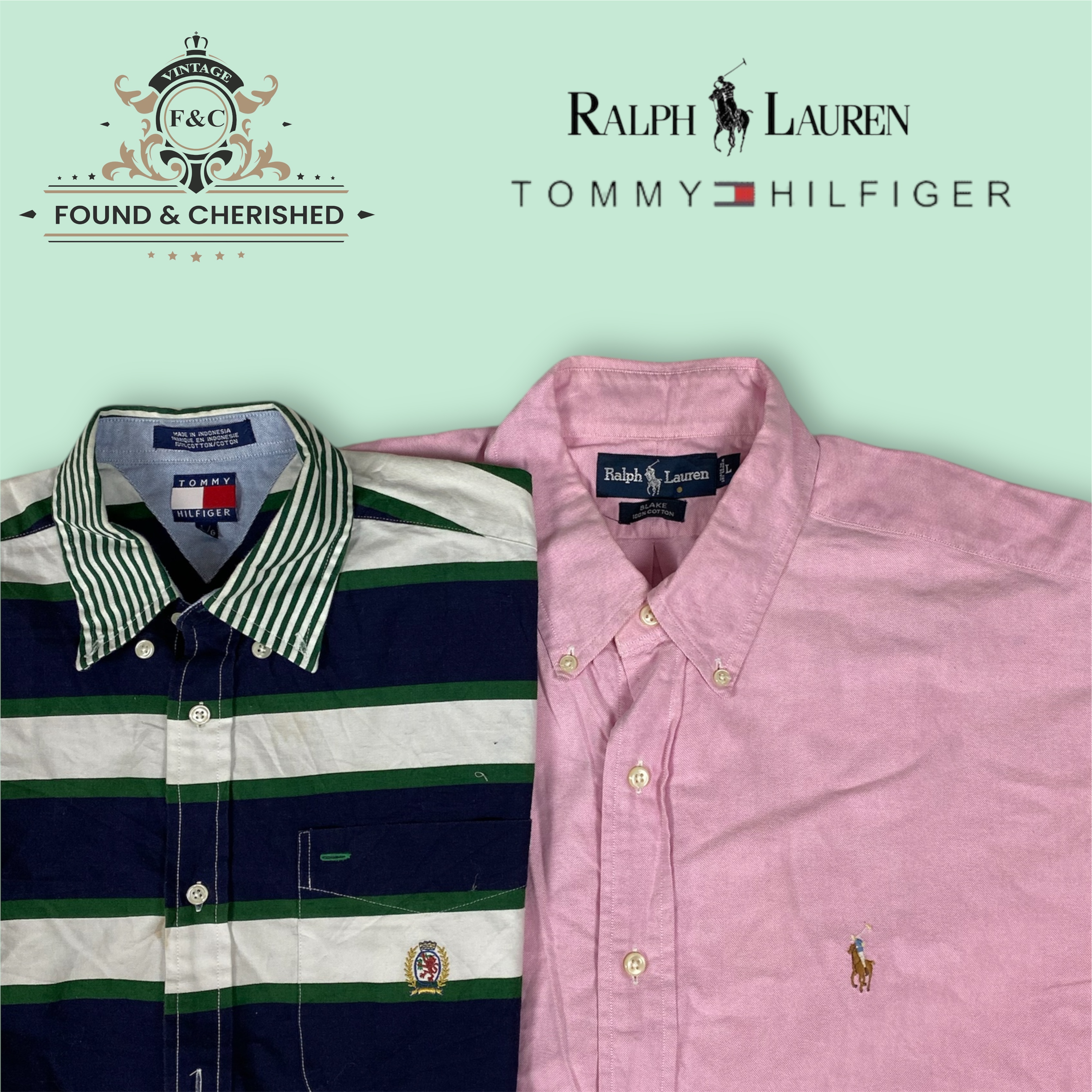 Ralph Lauren & Tommy Hilfiger Shirts 22-Pcs(fnc-84)
