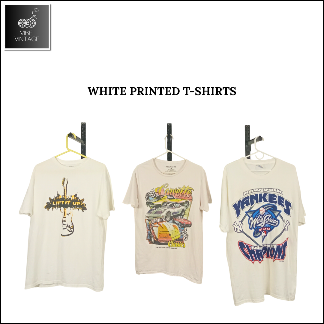 T-SHIRT BIANCHE CON STAMPA - 10 PEZZI (BUNDLE 7)