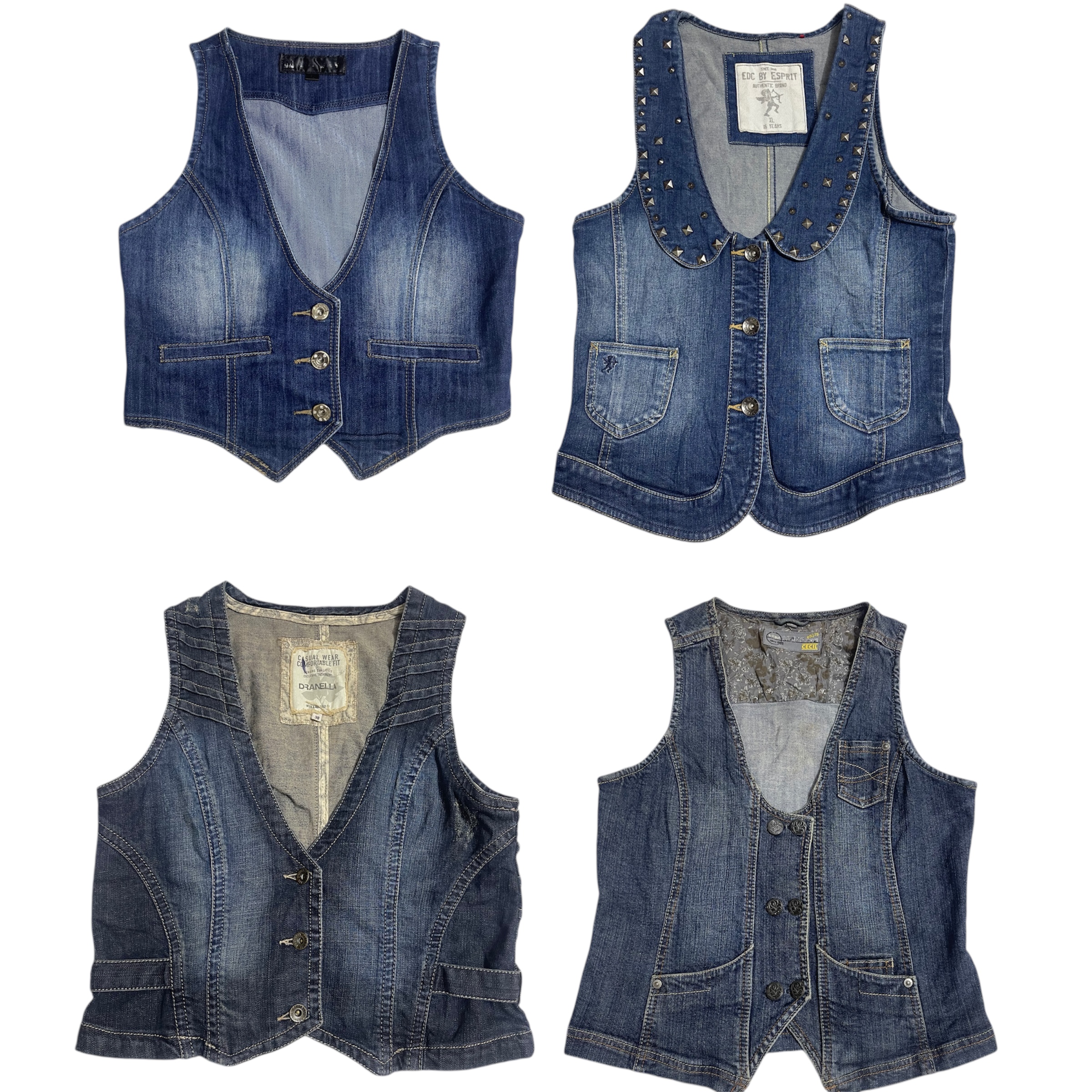 Y2K Denim Gilet 15 Pezzi (Pacchetto N. 01)