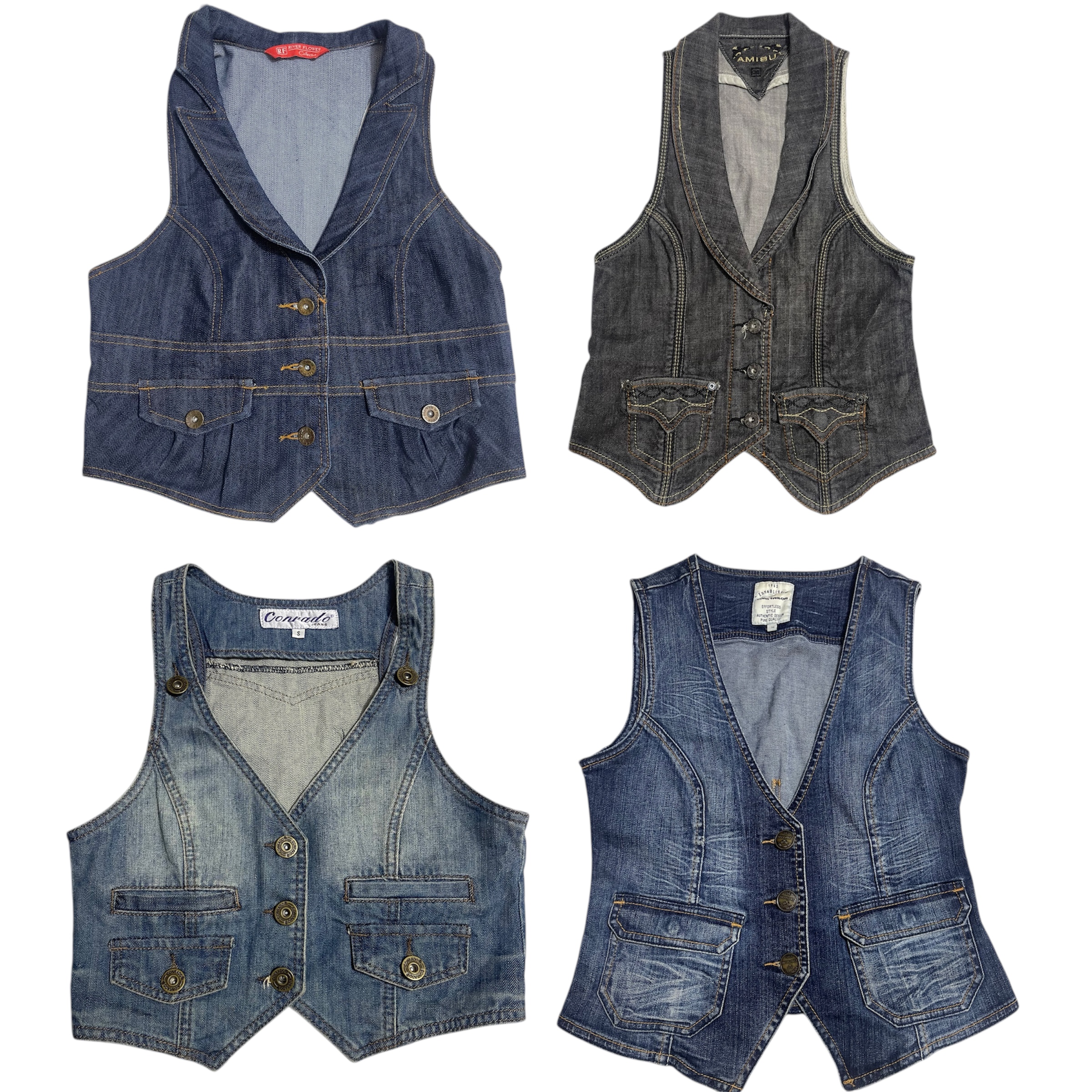 Y2K Denim-Westen 13 Stück (Bundle Nr. 02)