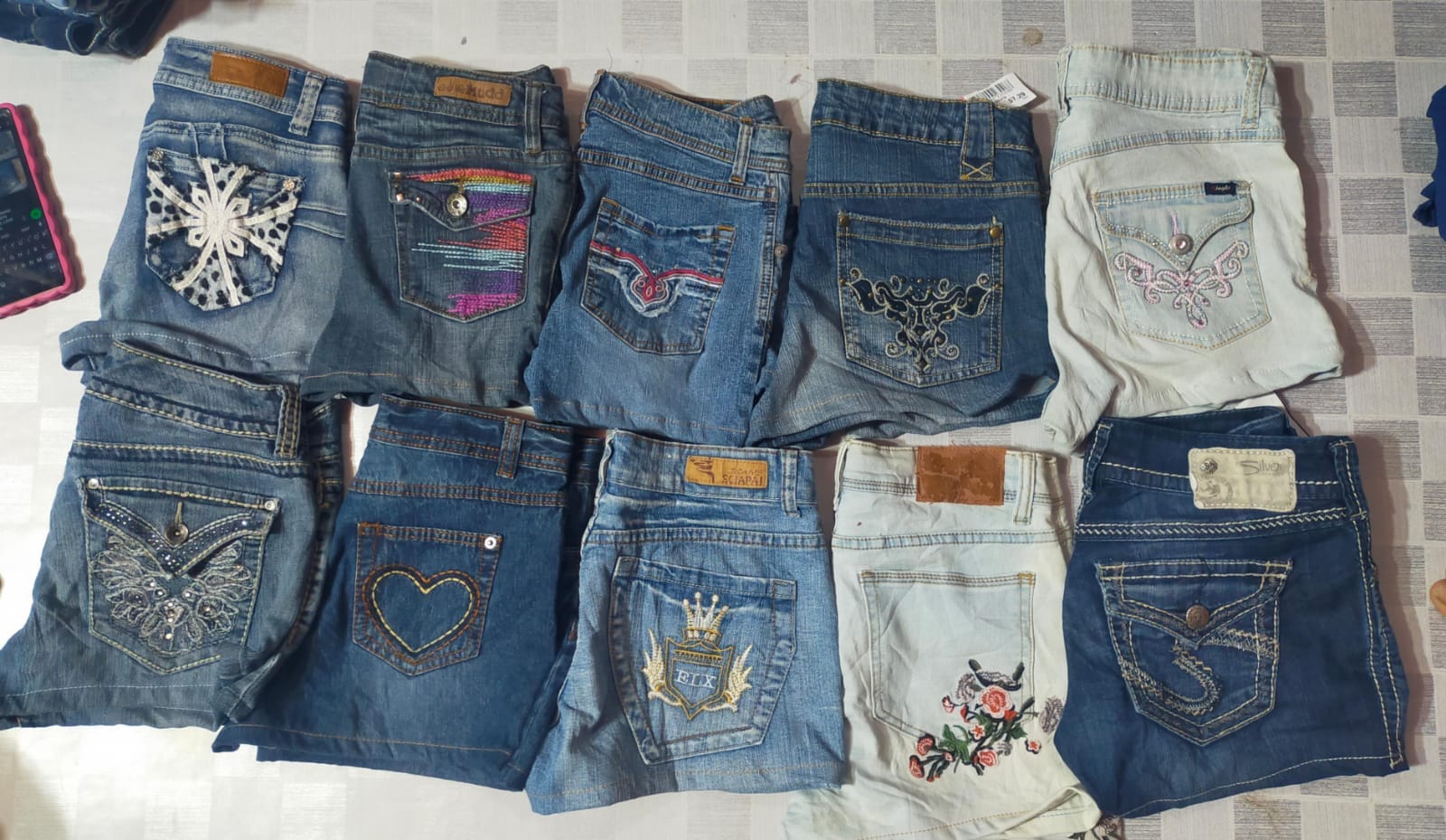 SILVER ANGELS AND OTHER MIX BRANDS MINI SHORTS (ID 1032)