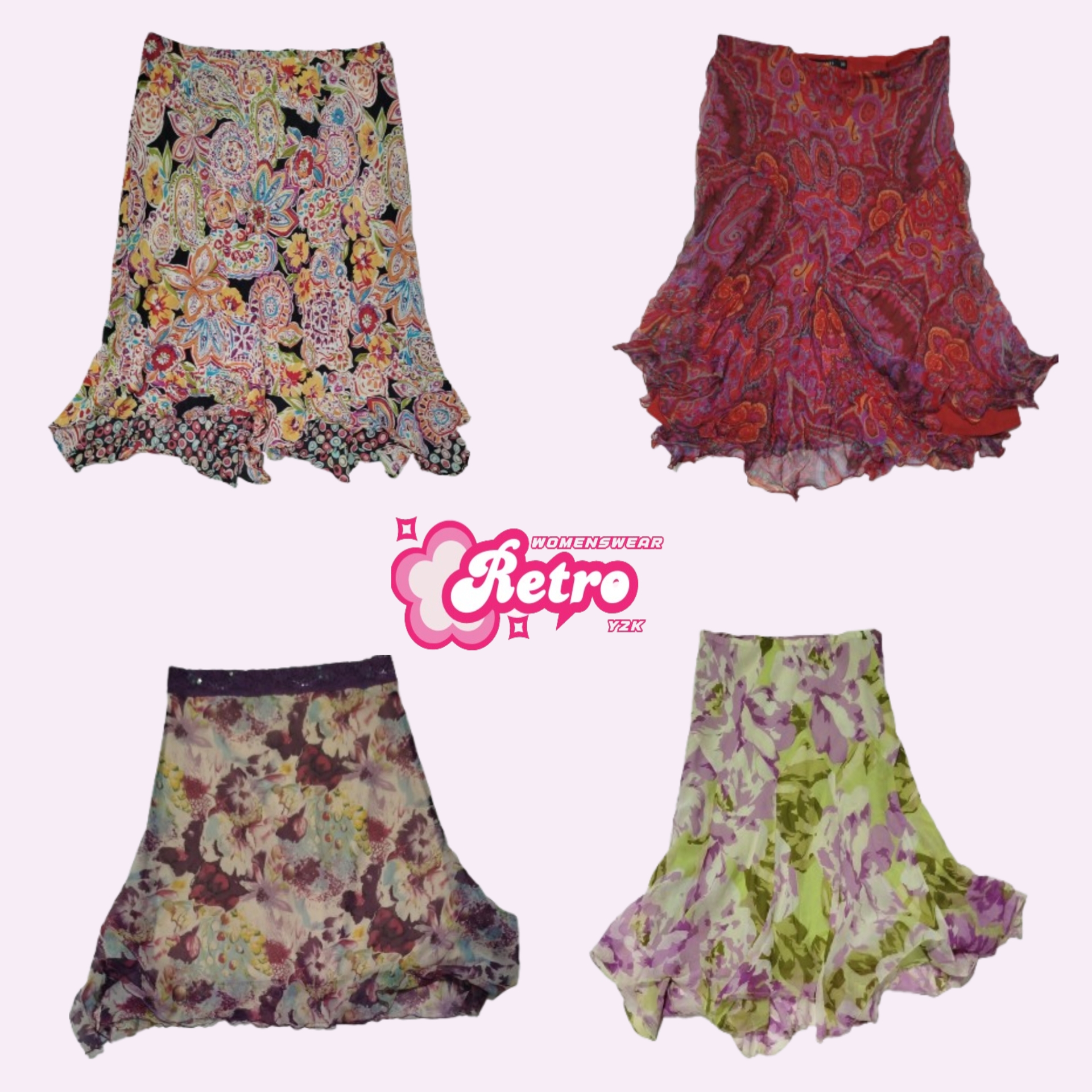 Y2k Enchanted:Fairycore Midi Skirts (May-34)