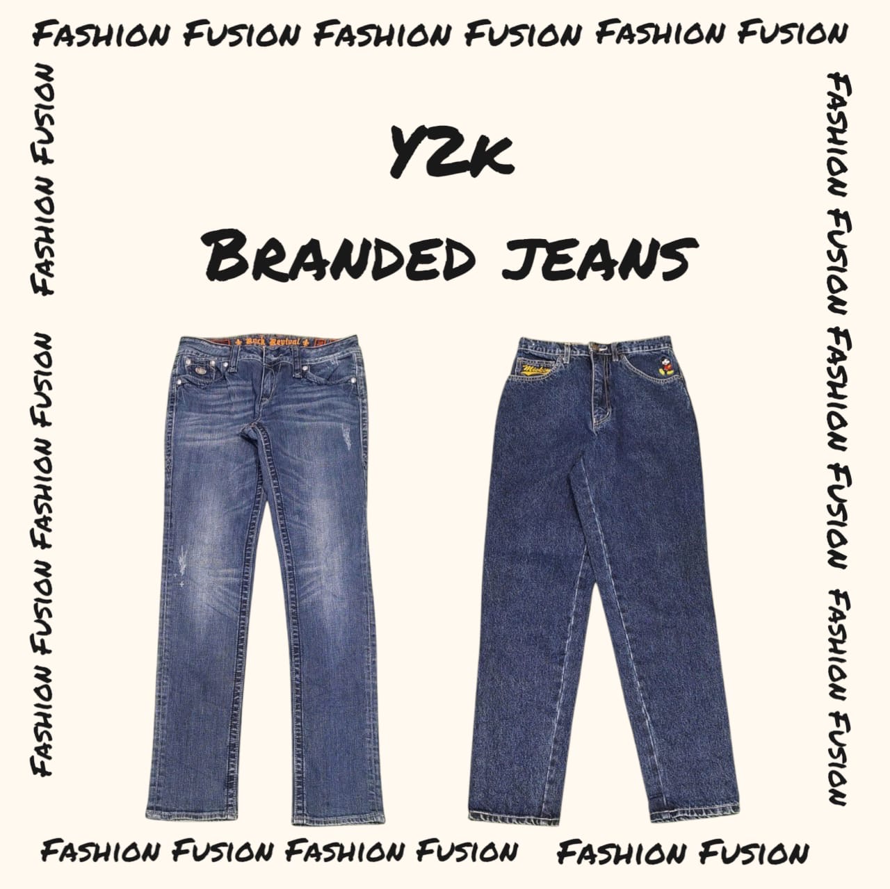 FF-902 Y2K mix di jeans con marche