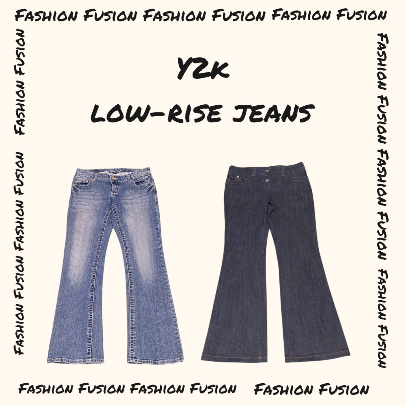 FF-910 jeans taille basse y2k