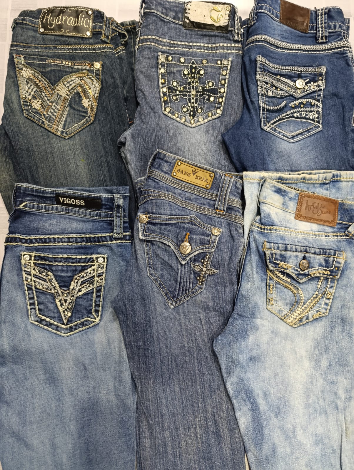 R68 Femmes Y2k Jeans évasés embellis-13